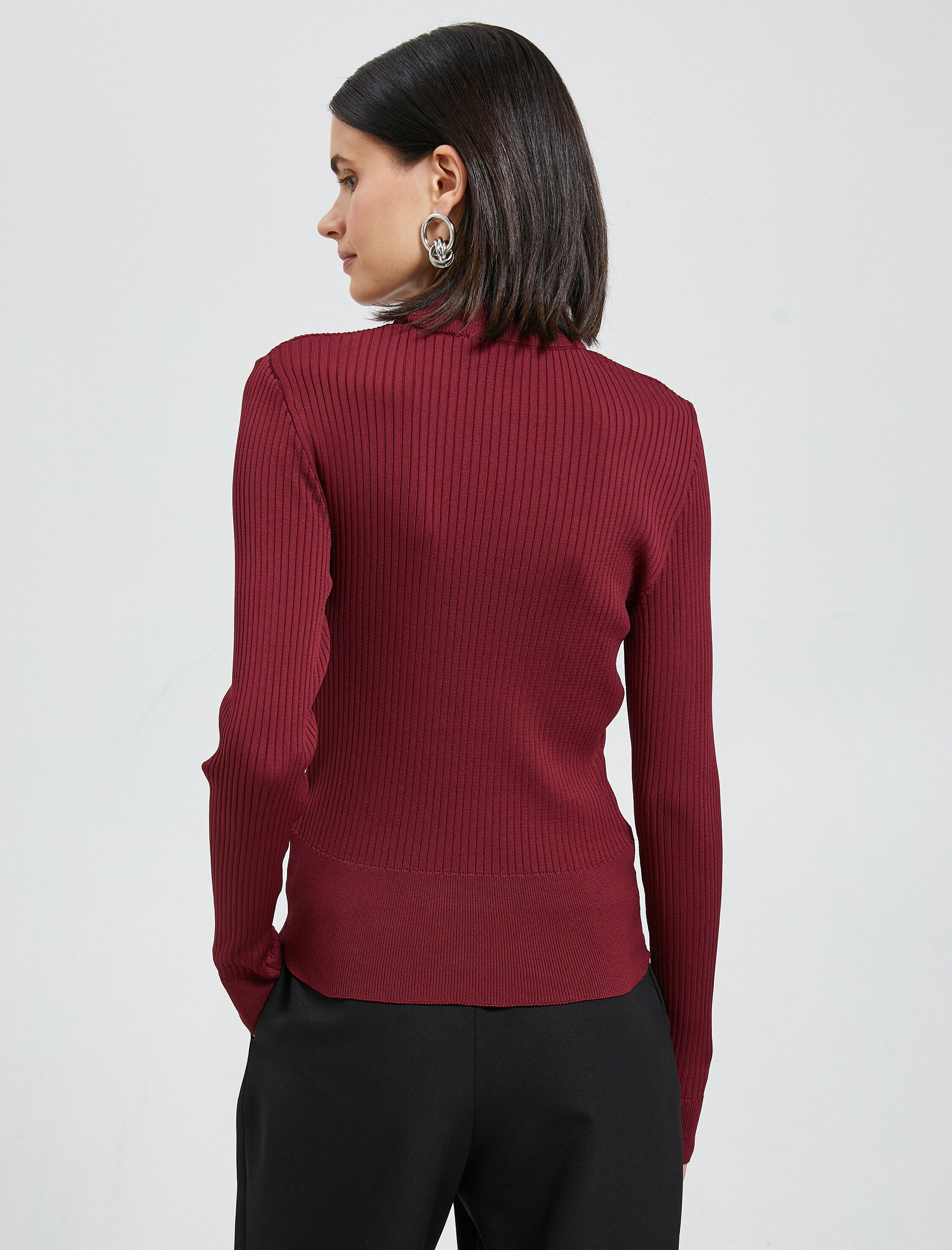   Yarım Balıkçı Yaka Kazak Triko Ribanalı