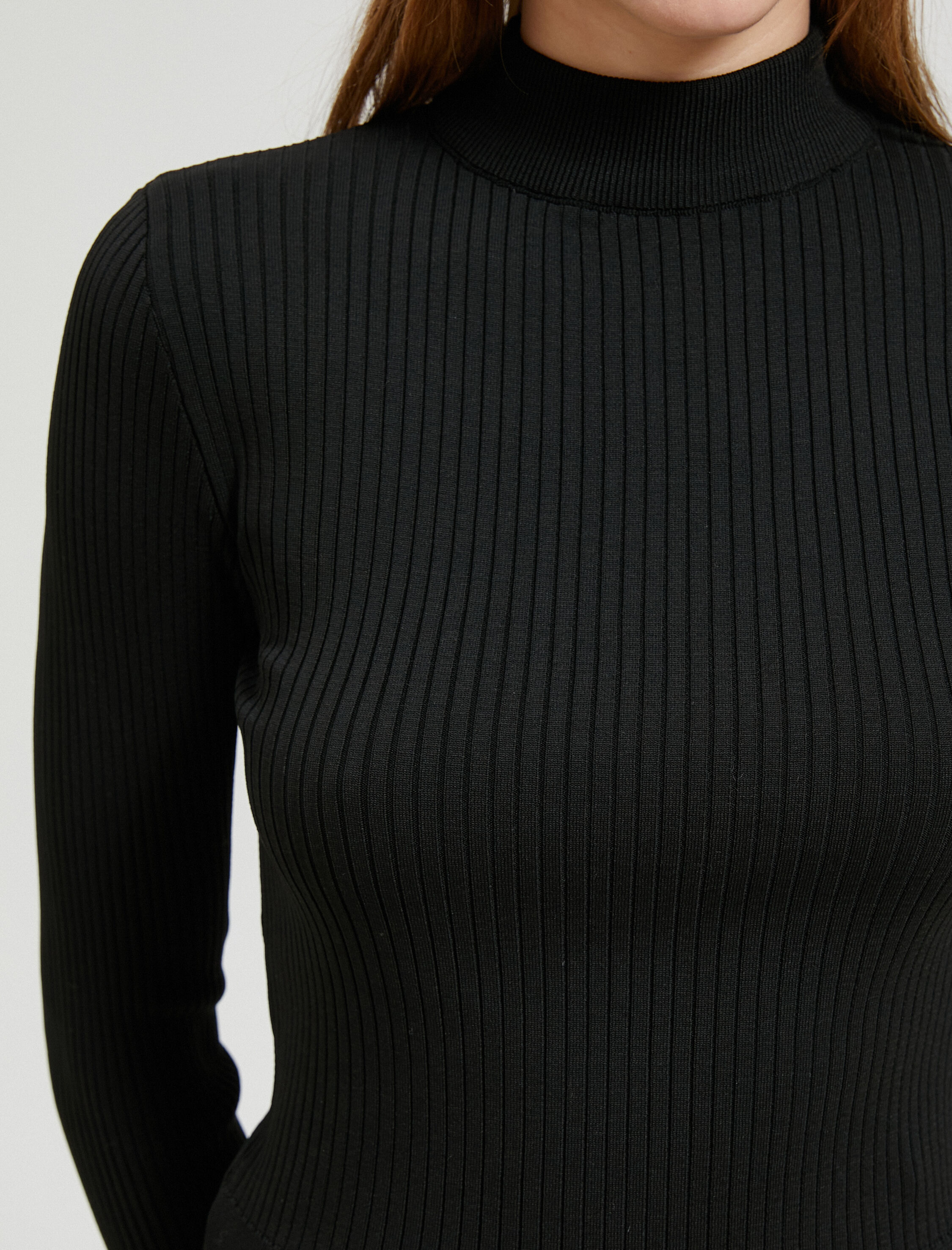   Yarım Balıkçı Yaka Kazak Triko Ribanalı