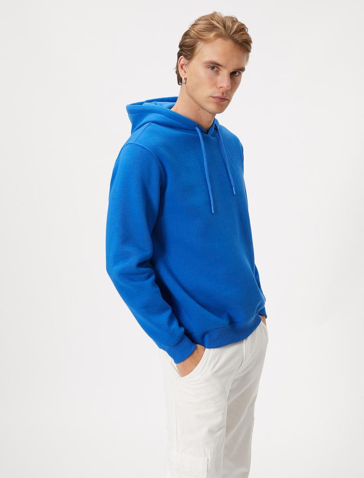  Basic Kapşonlu Sweat Uzun Kollu Şardonlu