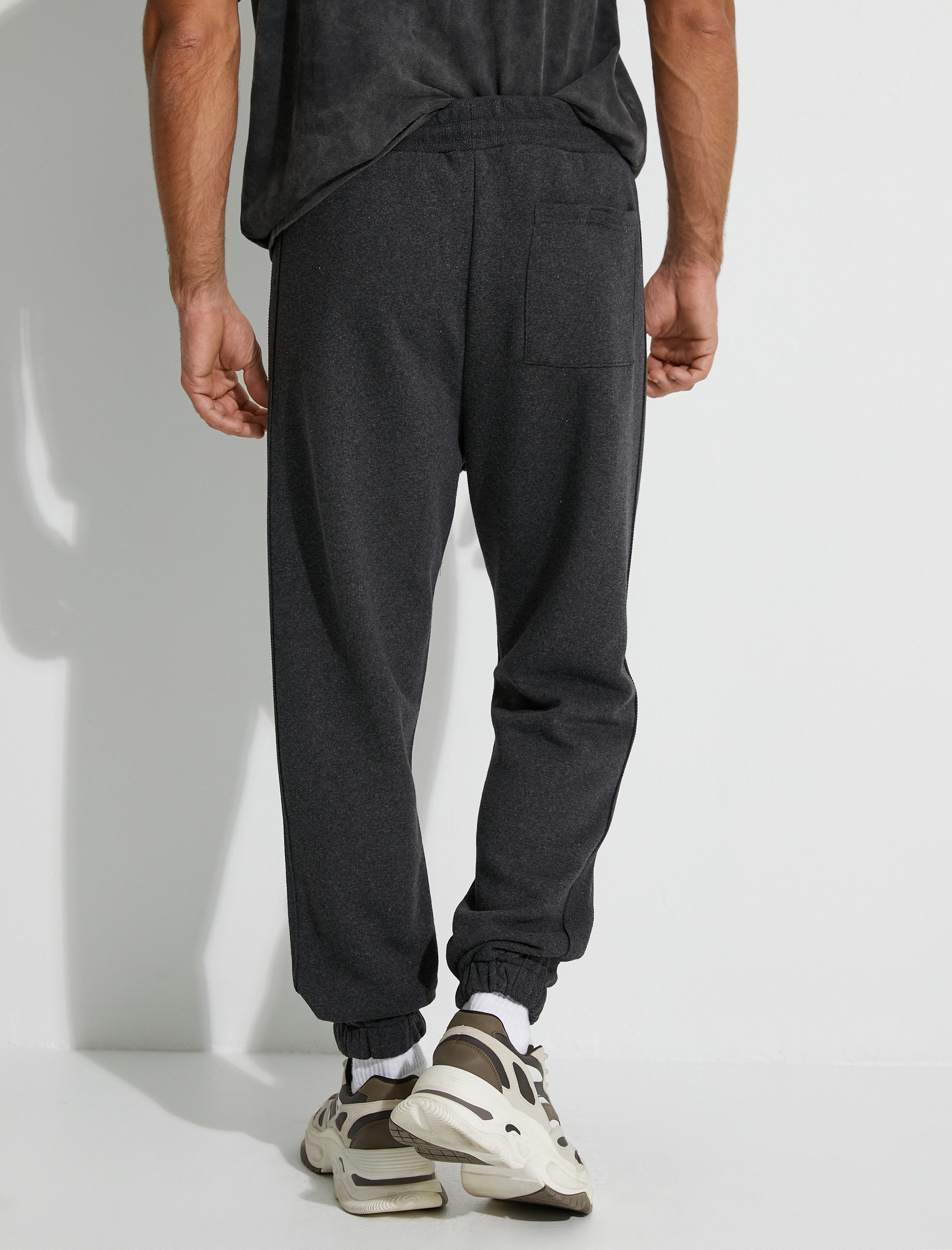   Jogger Eşofman Altı Beli Bağcıklı Fermuar Cep Detaylı Şardonlu