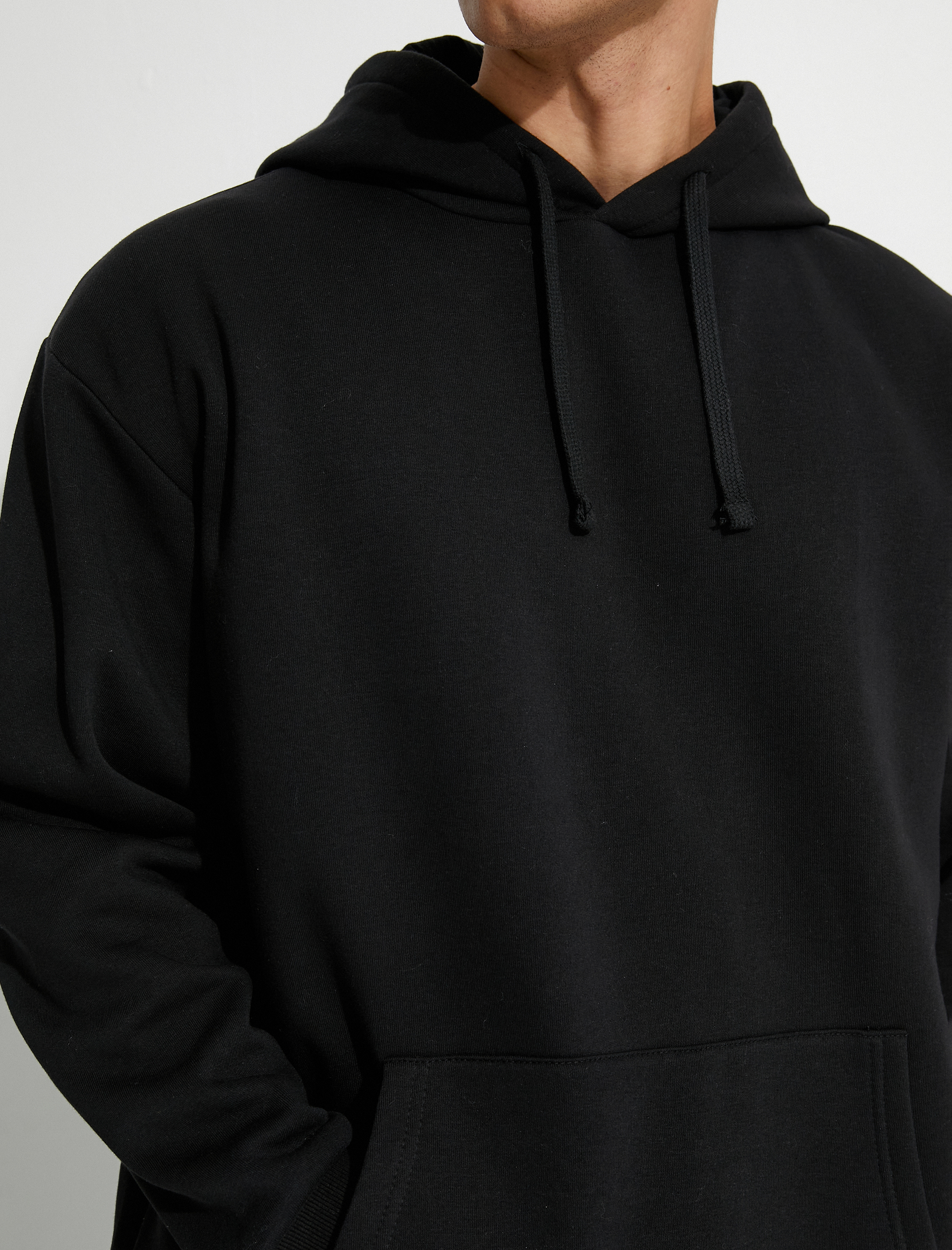   Kapşonlu Sweat Kanguru Cep Detaylı Uzun Kollu Şardonlu