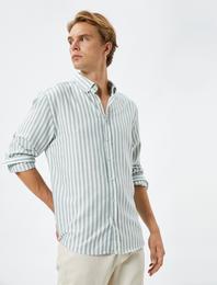Klasik Gömlek Uzun Kollu Slim Fit Düğmeli