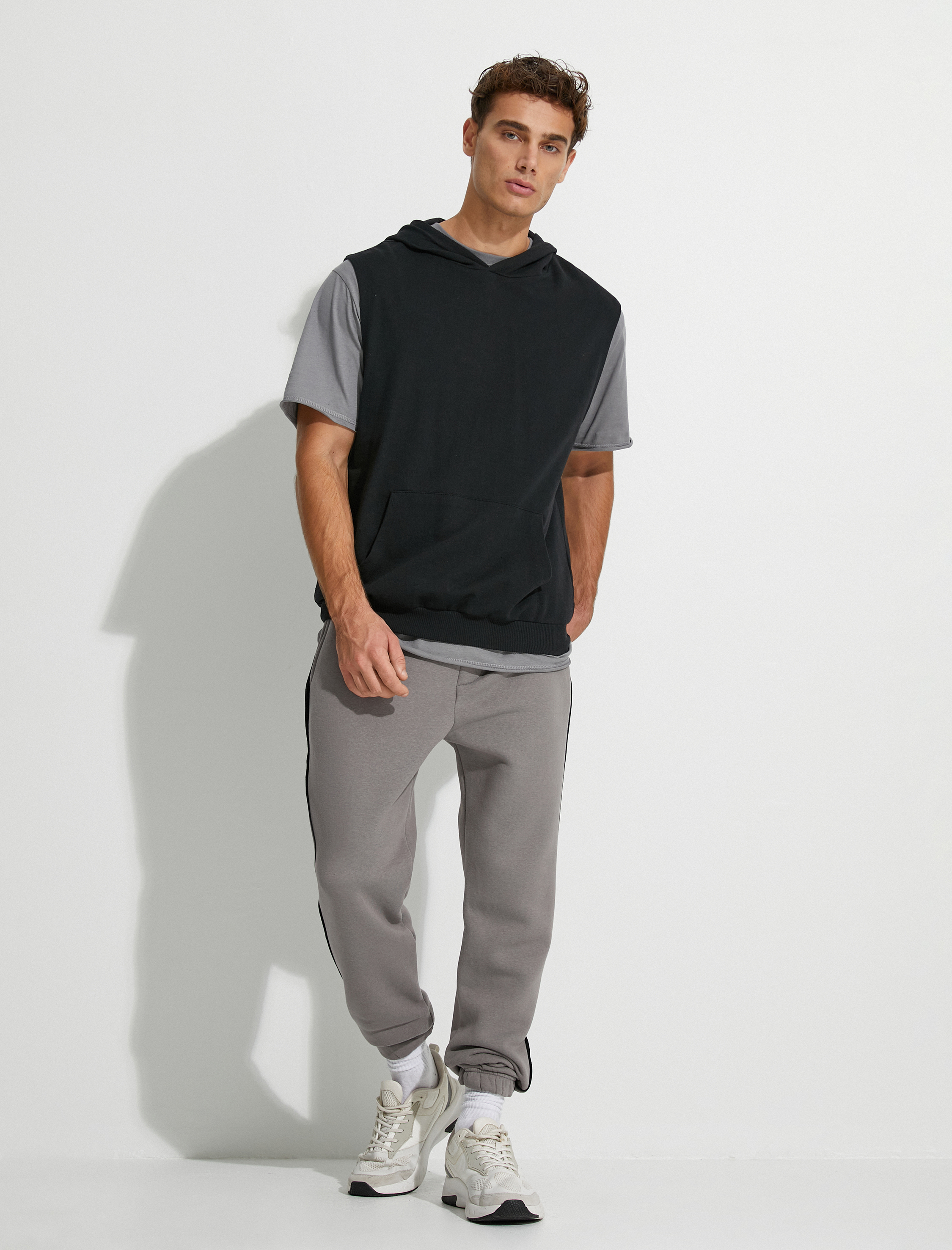   Jogger Eşofman Altı Şerit Detaylı Beli Bağcıklı Cepli Şardonlu