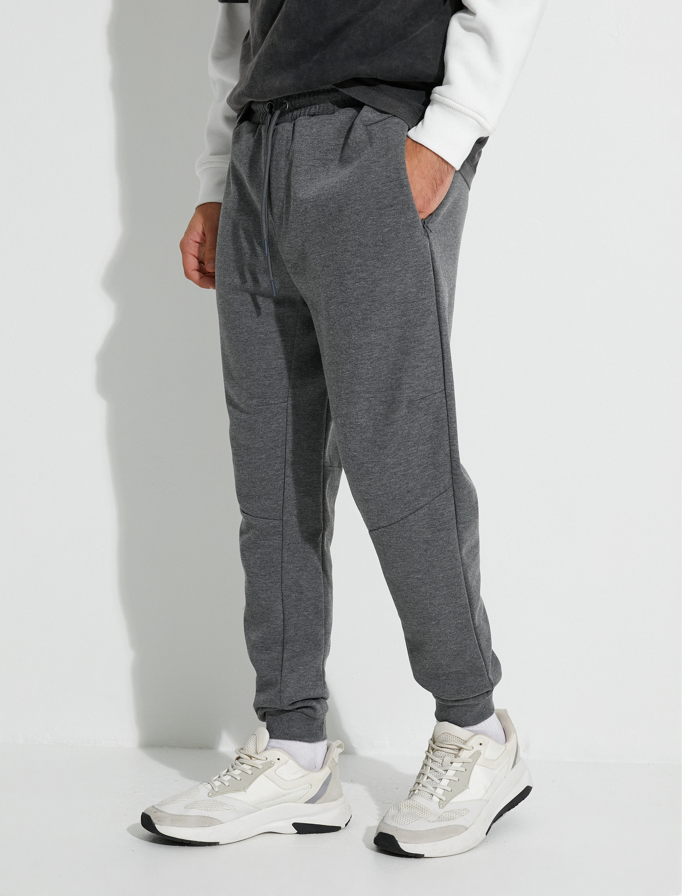   Jogger Eşofman Altı Fermuar Cepli Beli Bağcıklı Dikiş Detaylı