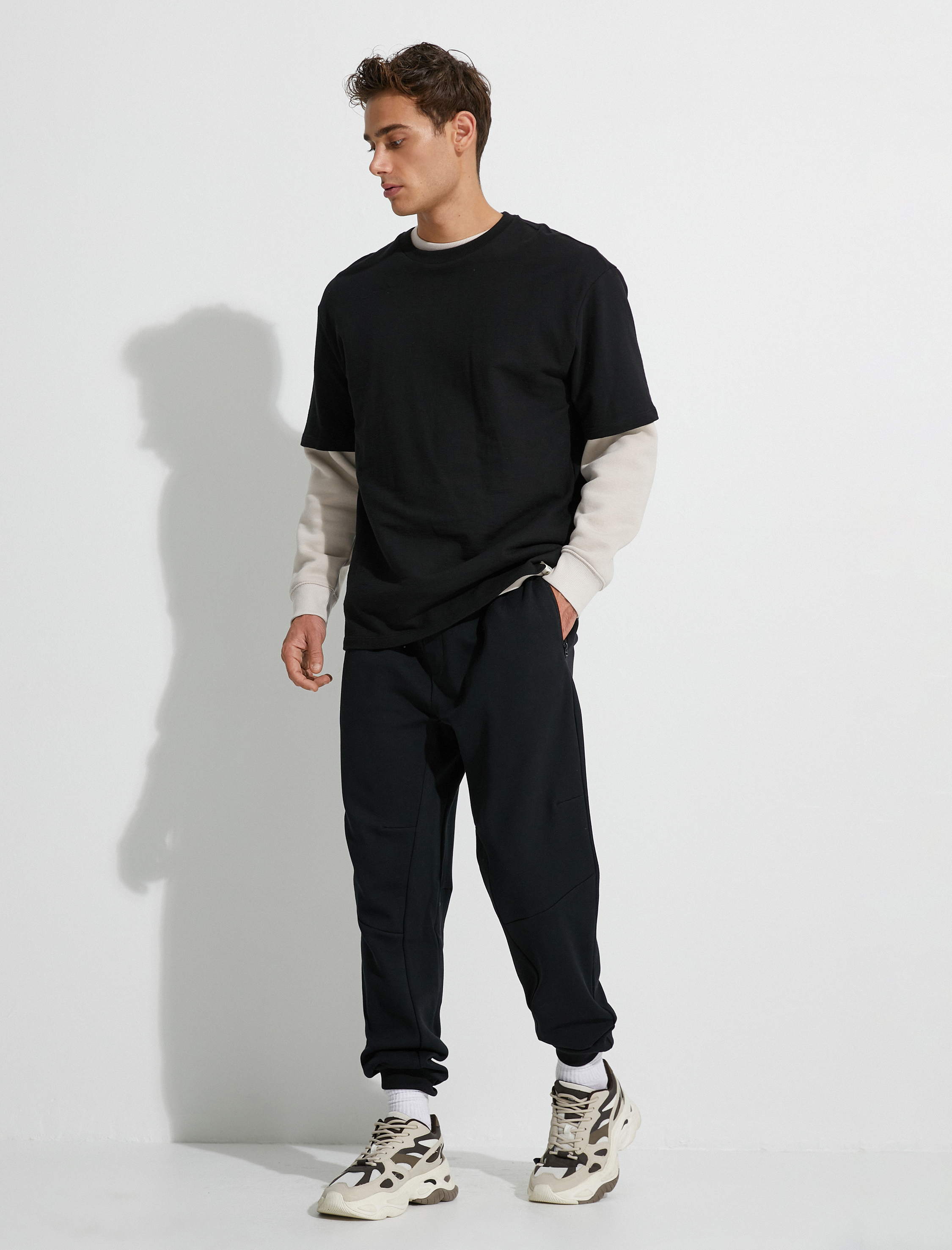   Jogger Eşofman Altı Fermuar Cepli Beli Bağcıklı Dikiş Detaylı