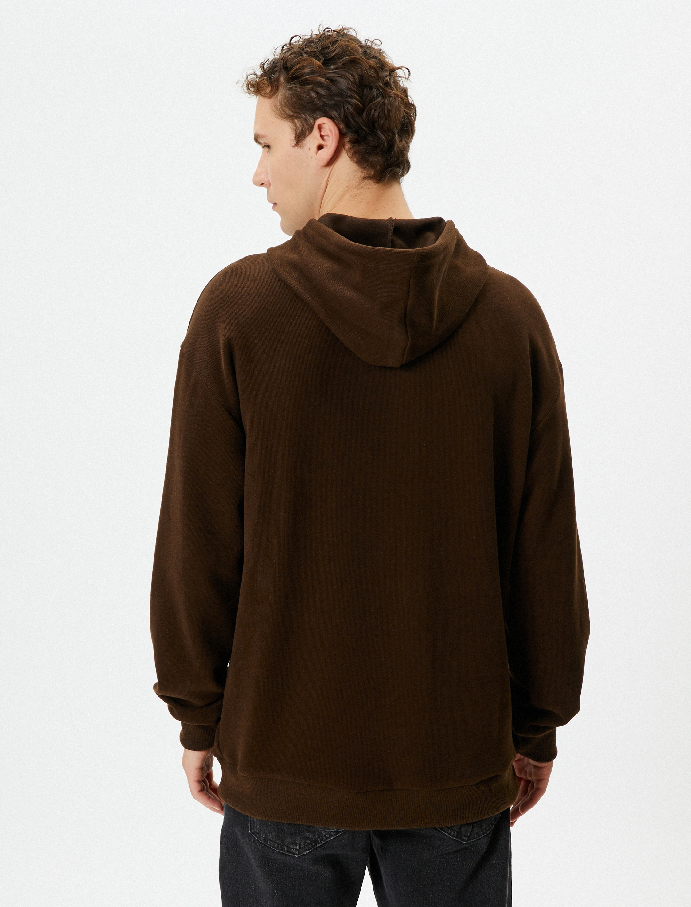 Basic Hoodie Kanguru Cepli Rahat Kesim Uzun Kollu