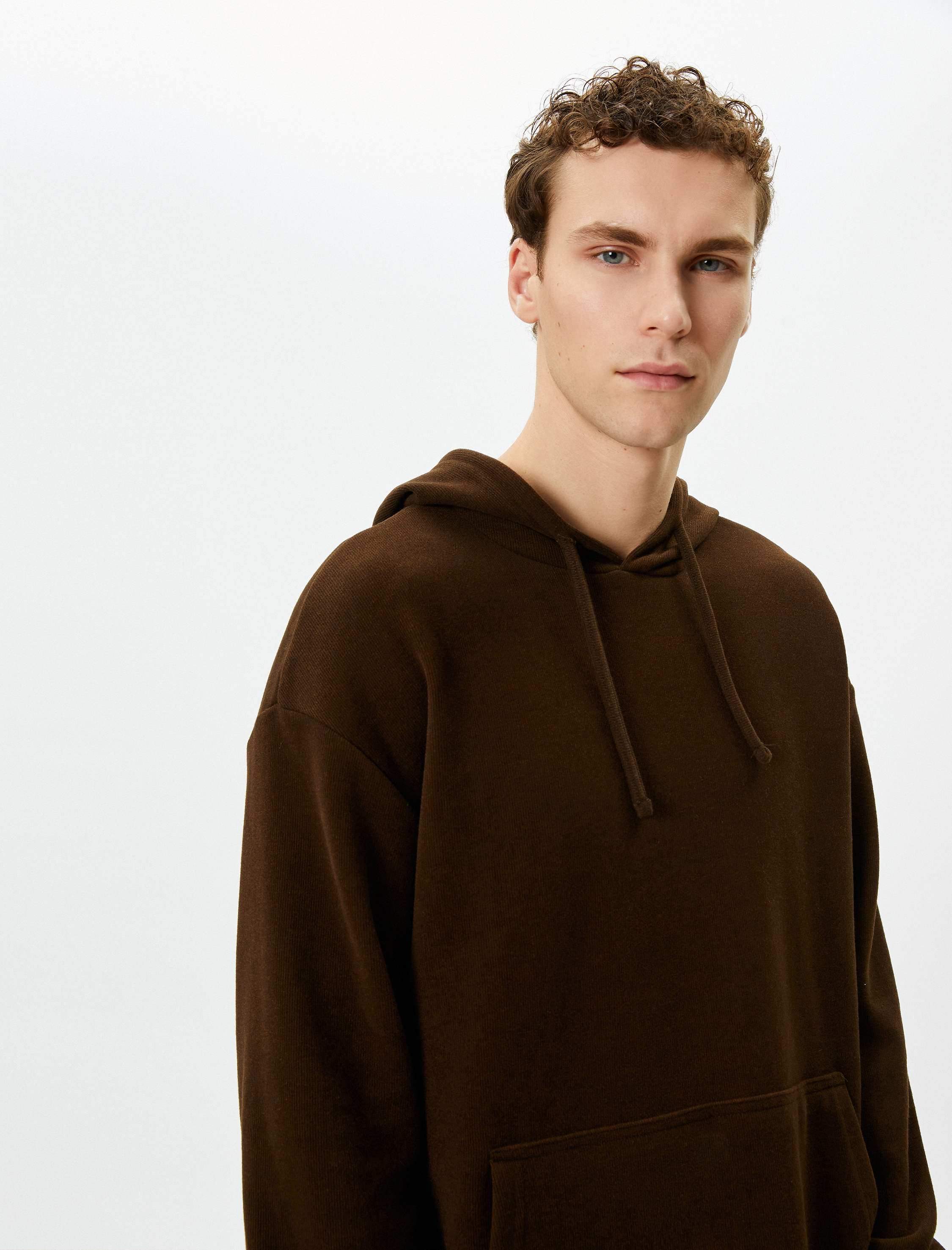 Basic Hoodie Kanguru Cepli Rahat Kesim Uzun Kollu