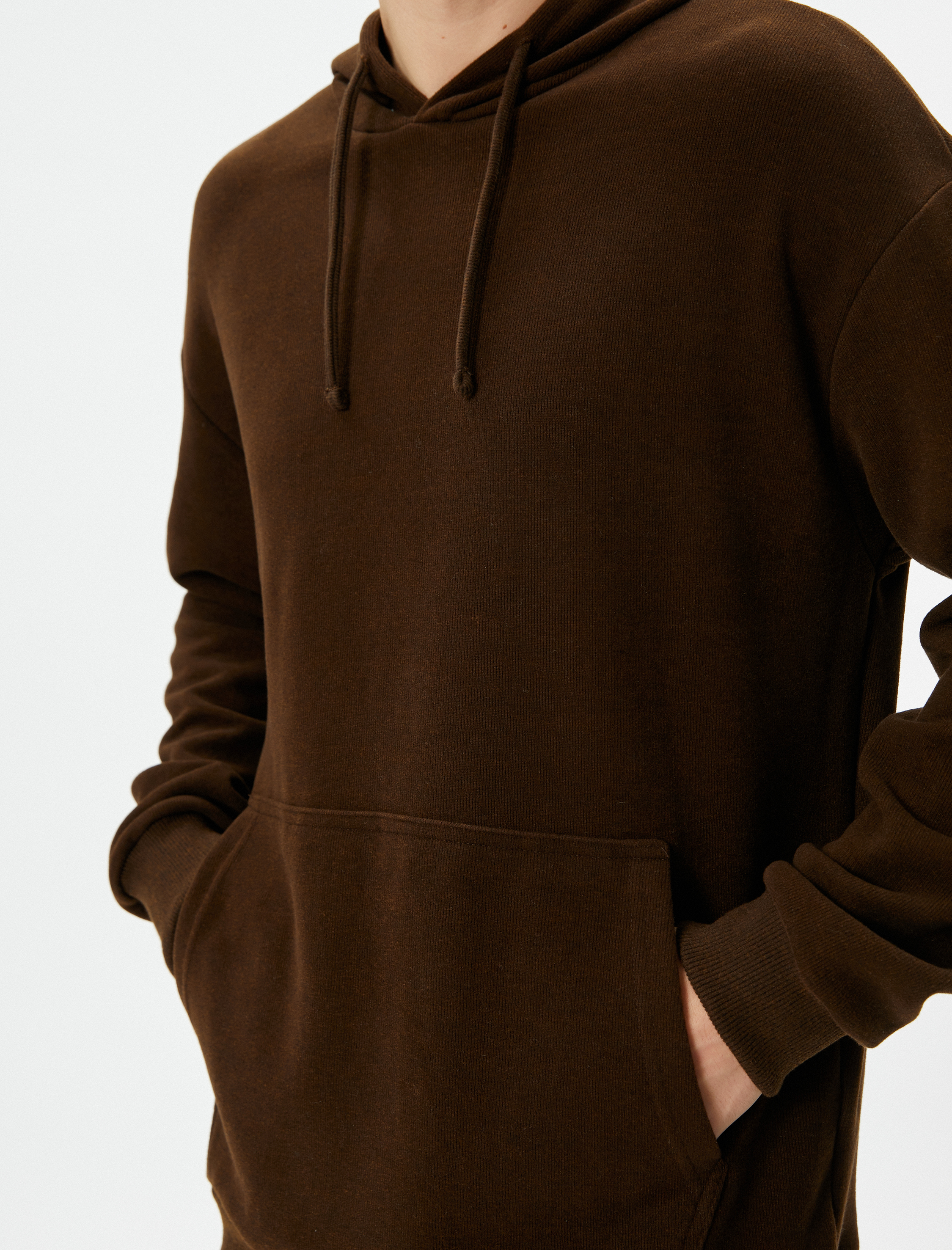Basic Hoodie Kanguru Cepli Rahat Kesim Uzun Kollu