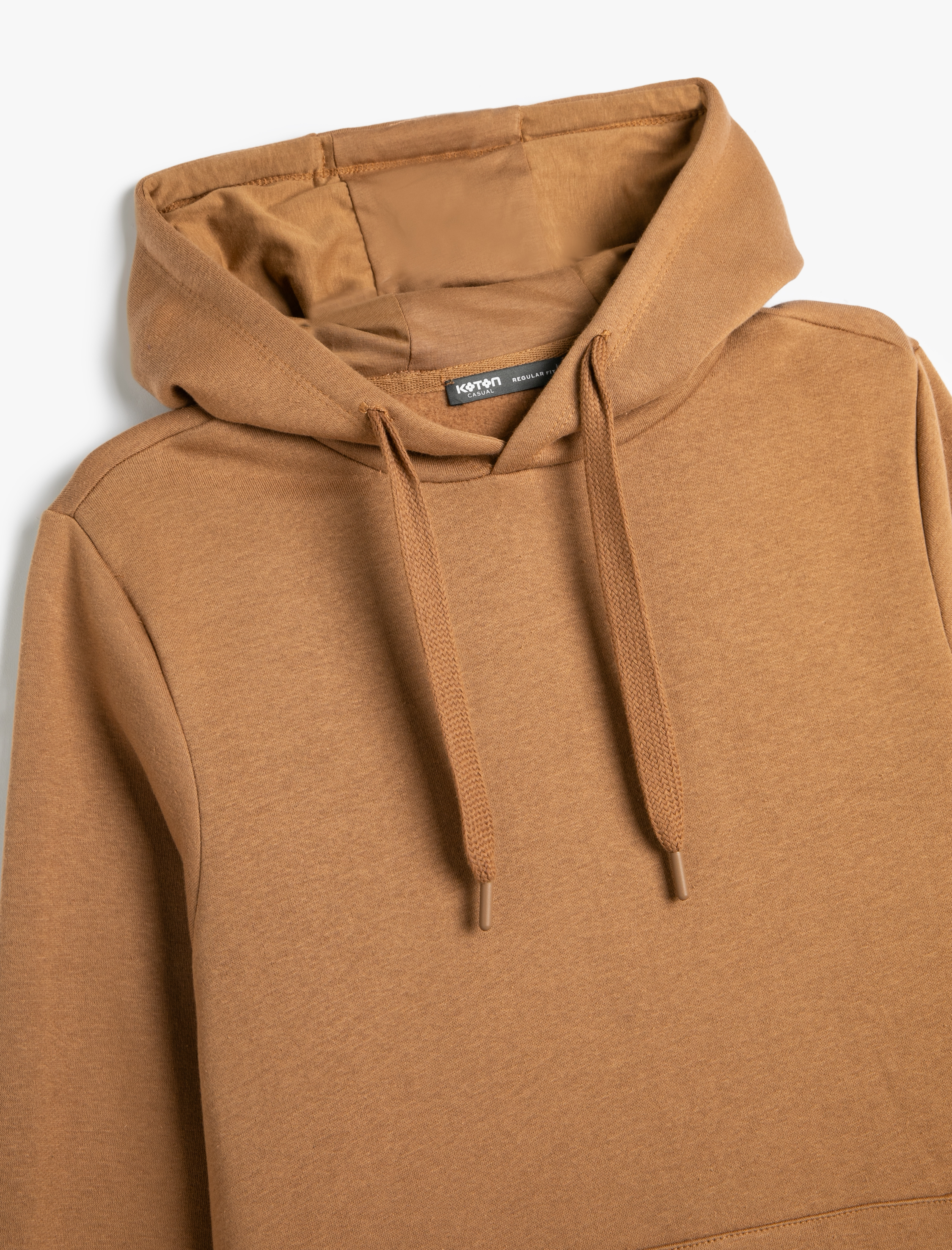   Kapşonlu Sweatshirt Kanguru Cep Detaylı Uzun Kollu Şardonlu