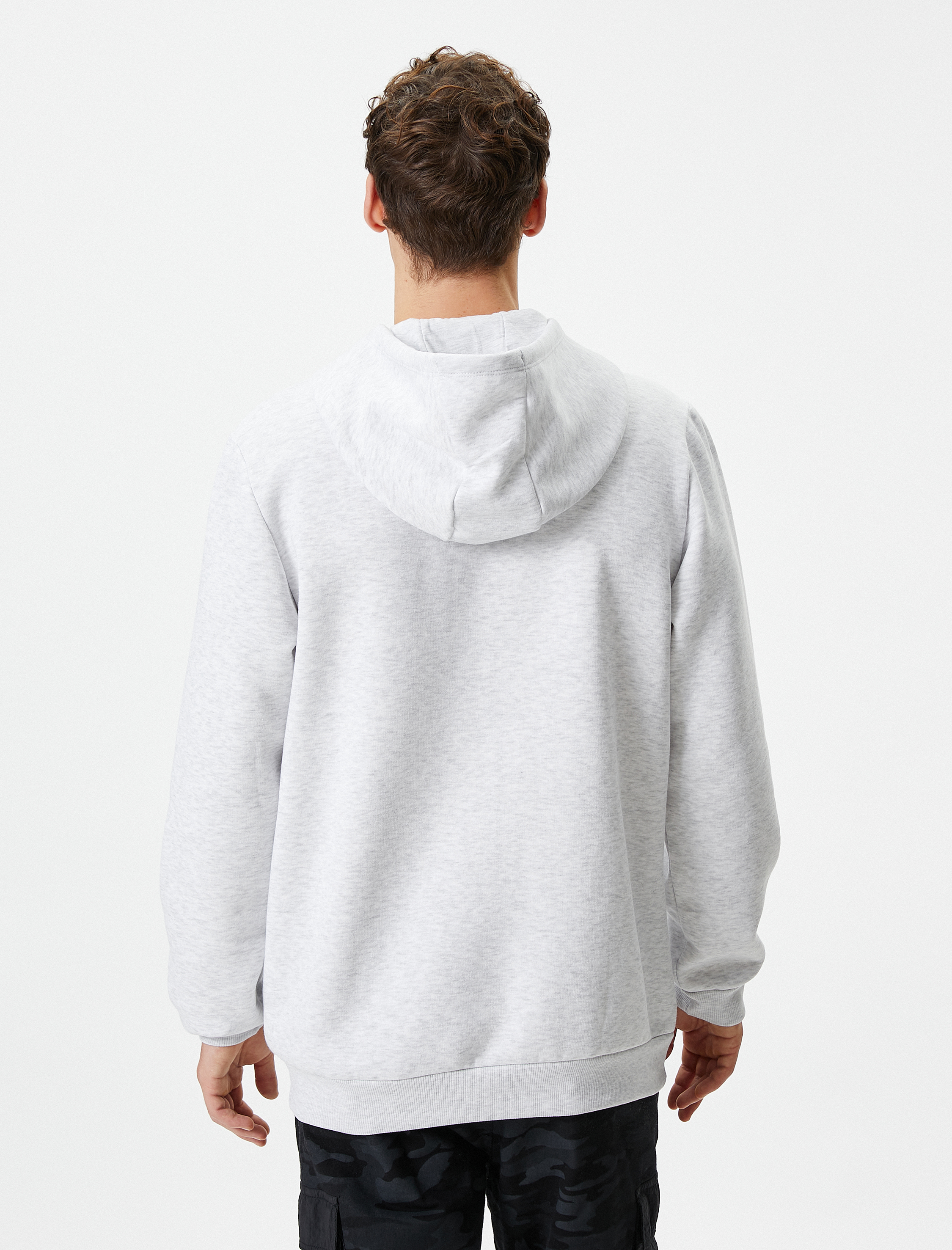   Kapşonlu Sweatshirt Kanguru Cep Detaylı Uzun Kollu Şardonlu