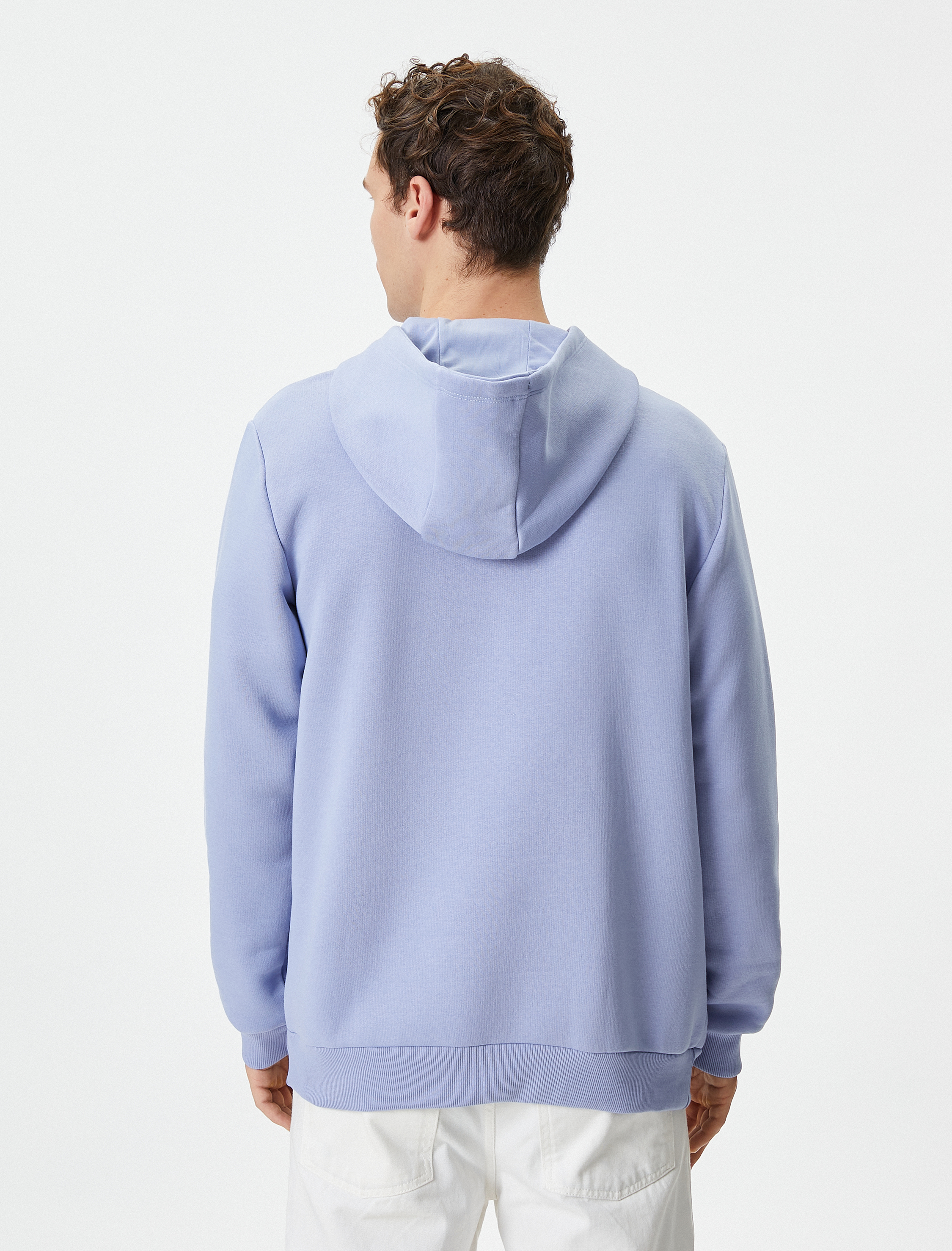   Kapşonlu Sweatshirt Kanguru Cep Detaylı Uzun Kollu Şardonlu