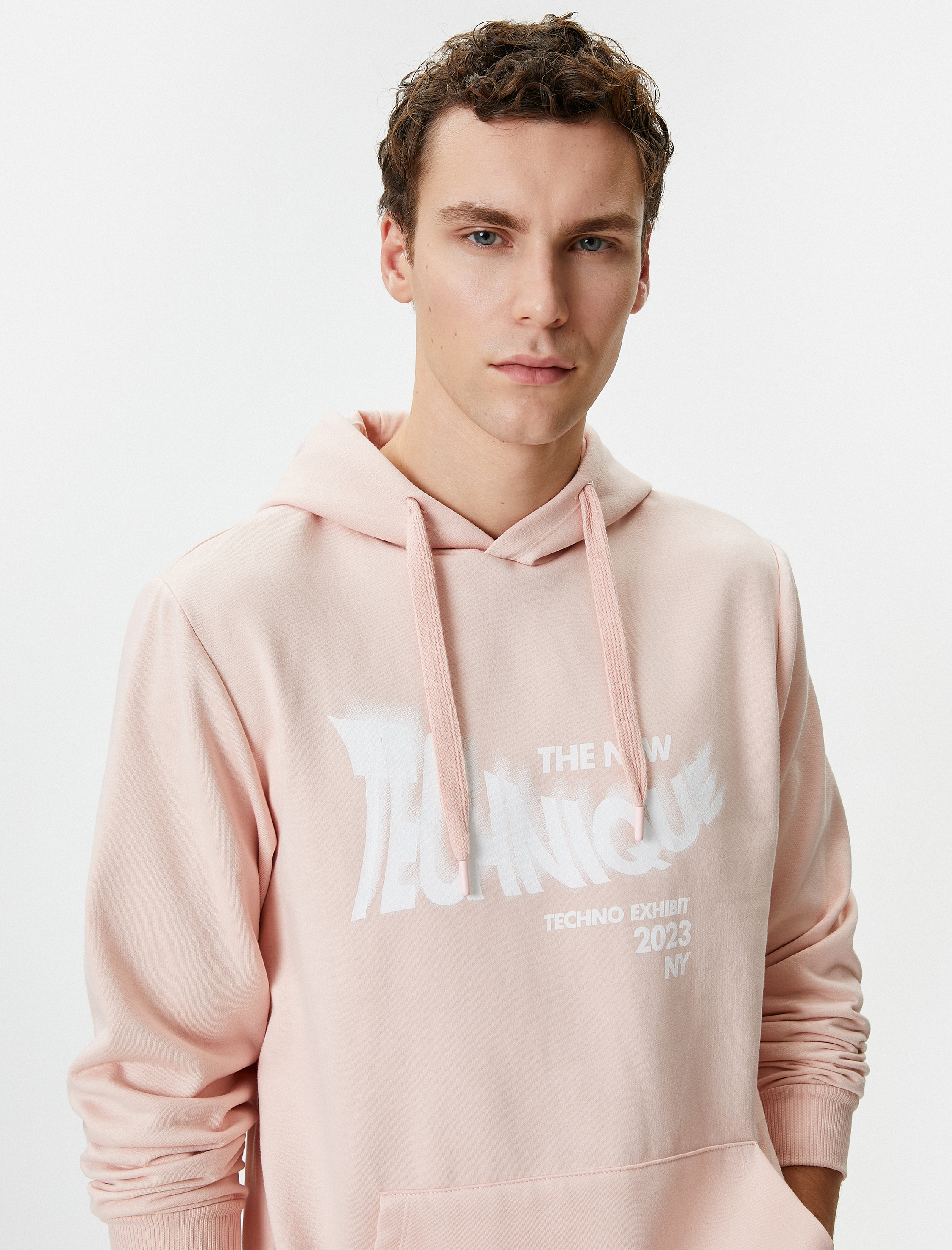   Kolej Sweatshirt Kapşonlu Slogan Baskılı Kanguru Cep Detaylı Şardonlu