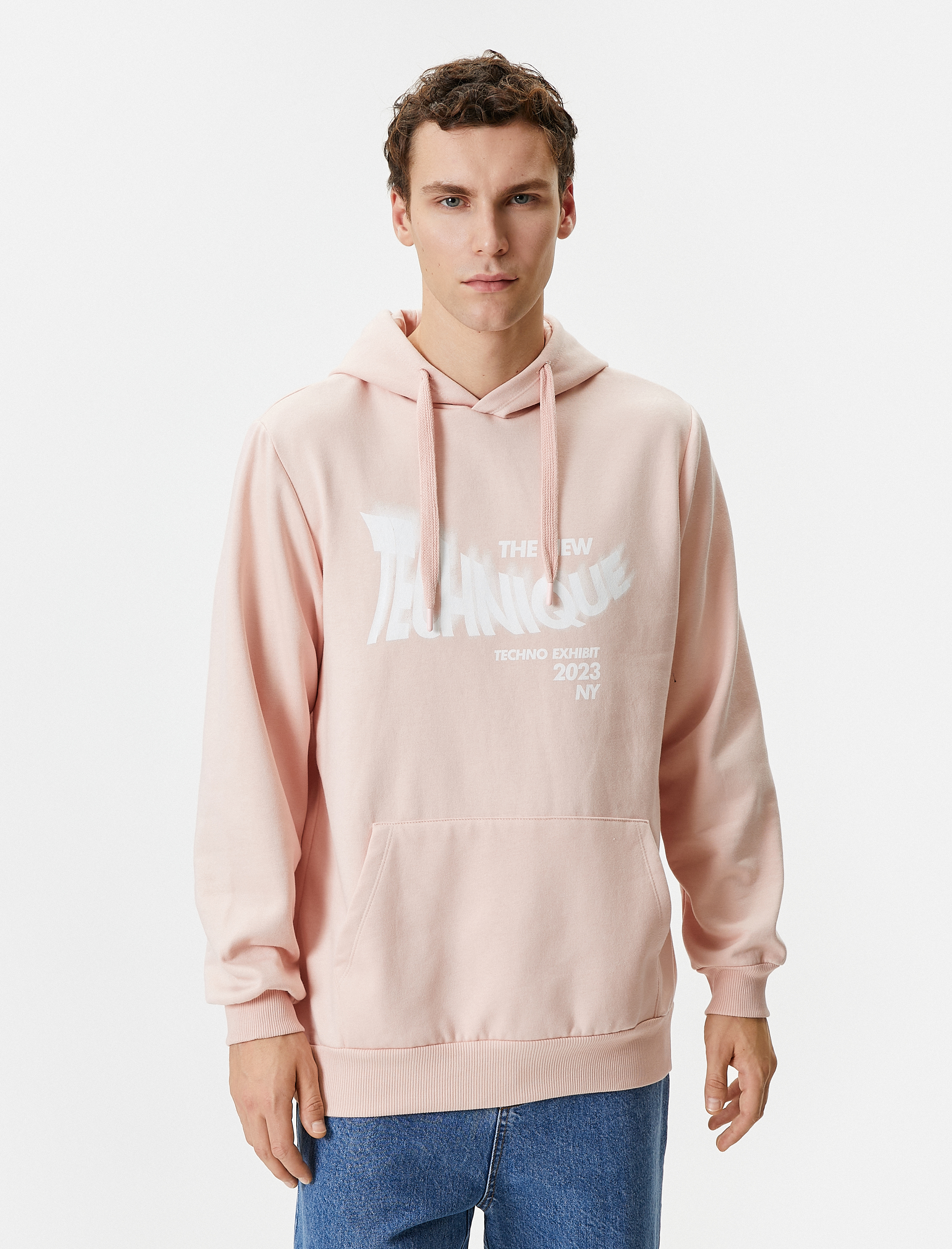   Kolej Sweatshirt Kapşonlu Slogan Baskılı Kanguru Cep Detaylı Şardonlu