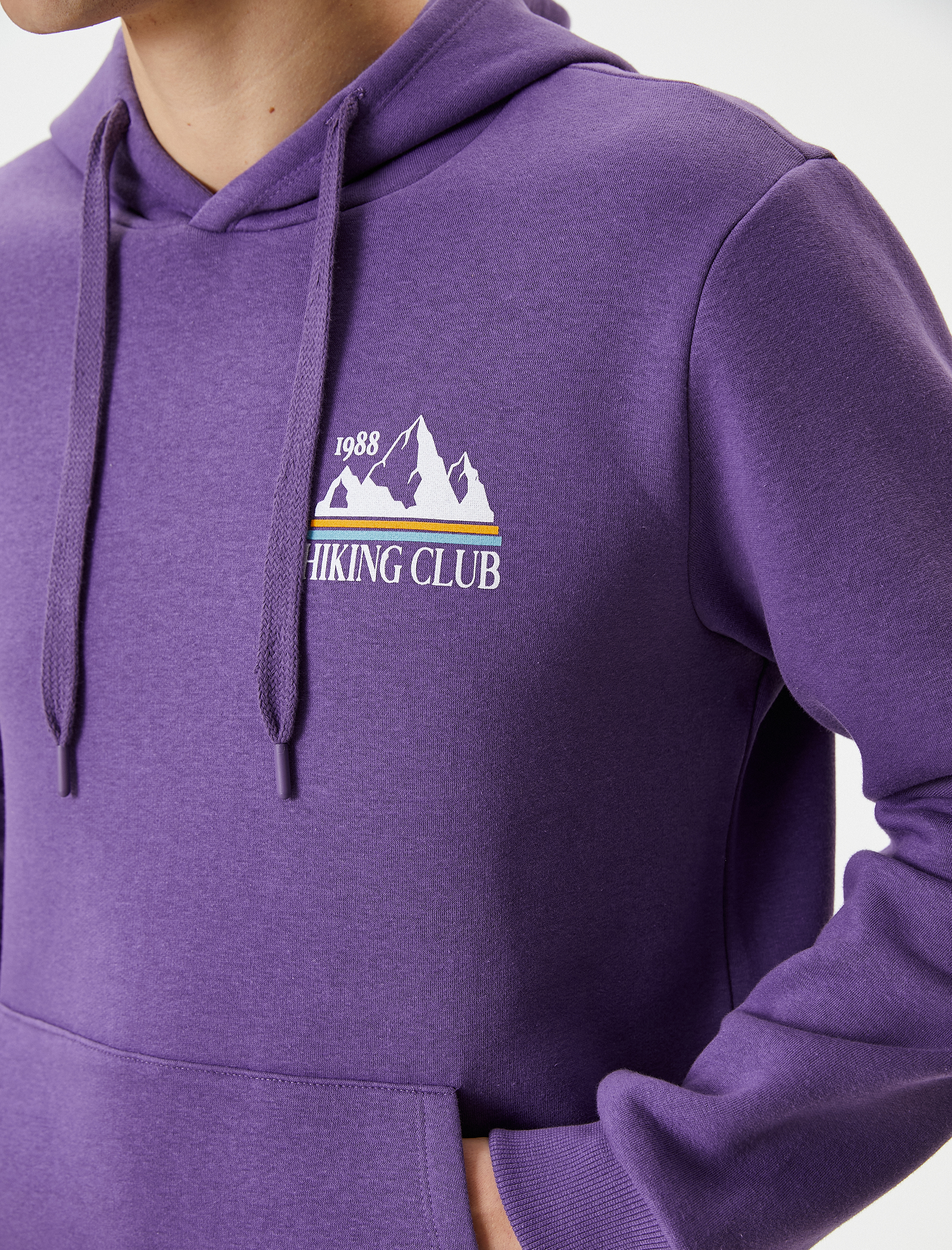 Kolej Sweatshirt Kapşonlu Slogan Baskılı Kanguru Cep Detaylı Şardonlu