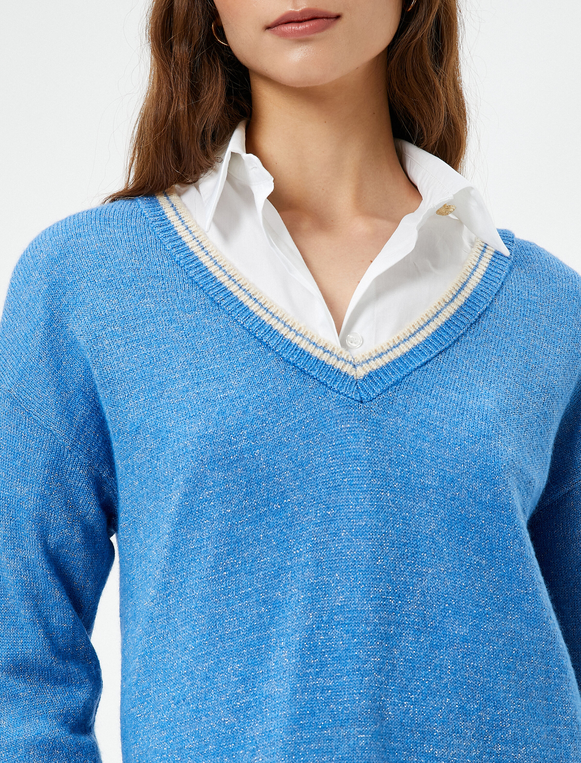   Çift Katlı Görünümlü Triko Kazak