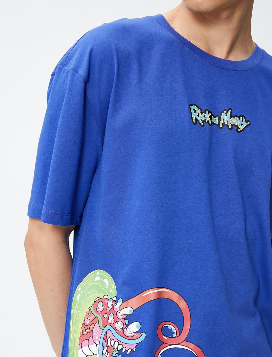   Rick and Morty Oversize Tişört Lisanslı Baskılı Pamuklu