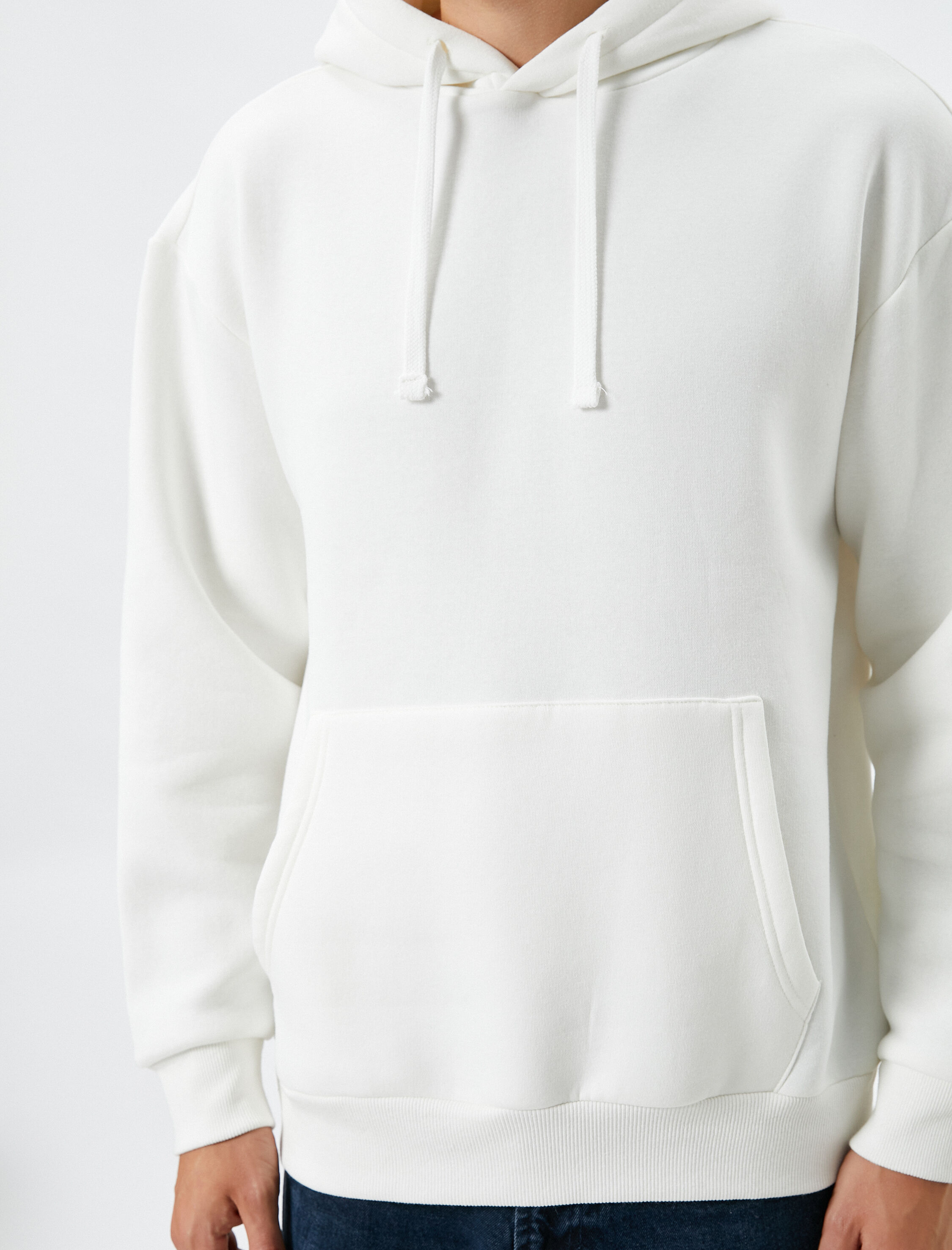   Kapşonlu Sweat Kanguru Cep Detaylı Uzun Kollu Şardonlu