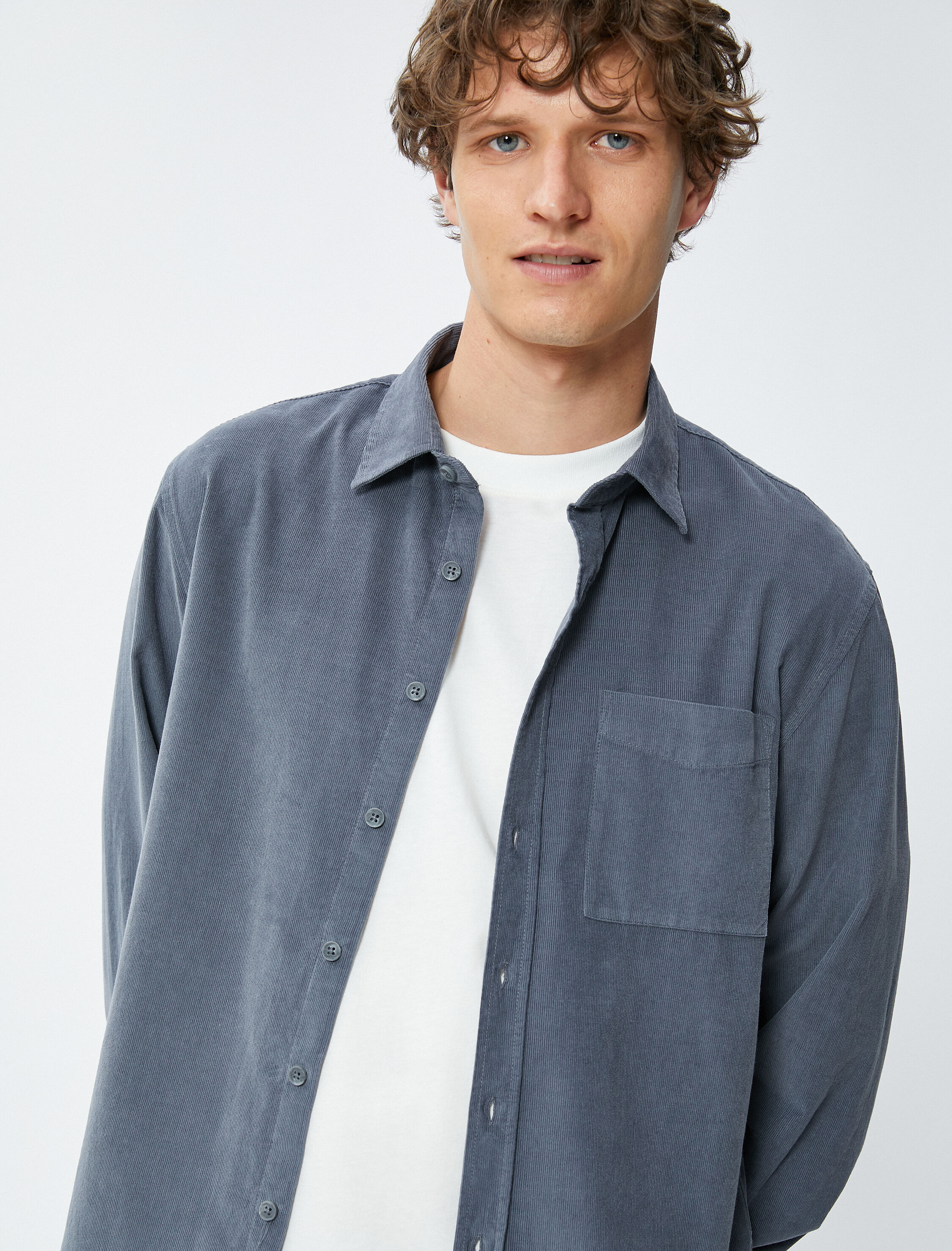   Fitilli Gömlek Düğmeli Klasik Yaka Cep Detaylı