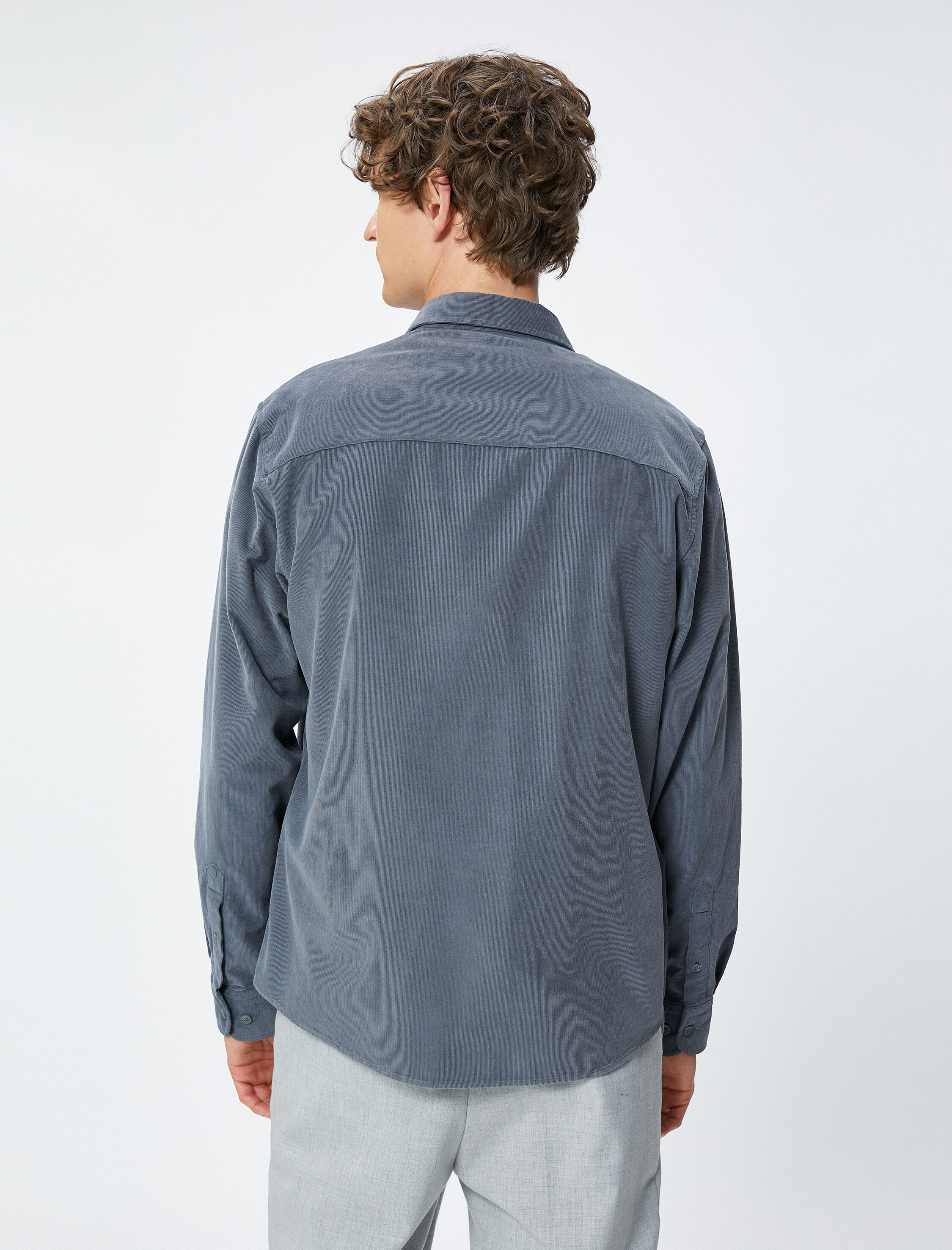   Fitilli Gömlek Düğmeli Klasik Yaka Cep Detaylı