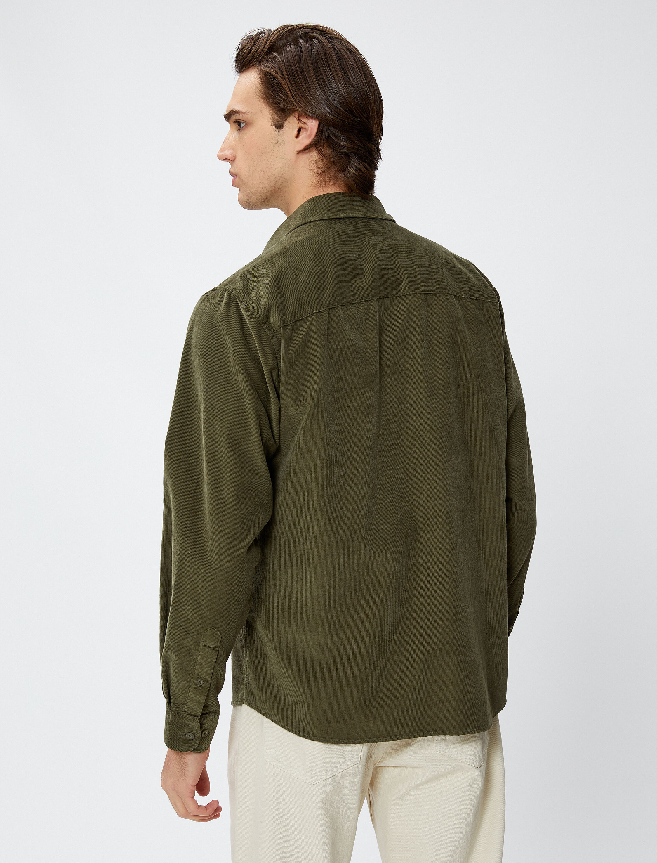   Fitilli Gömlek Düğmeli Klasik Yaka Cep Detaylı