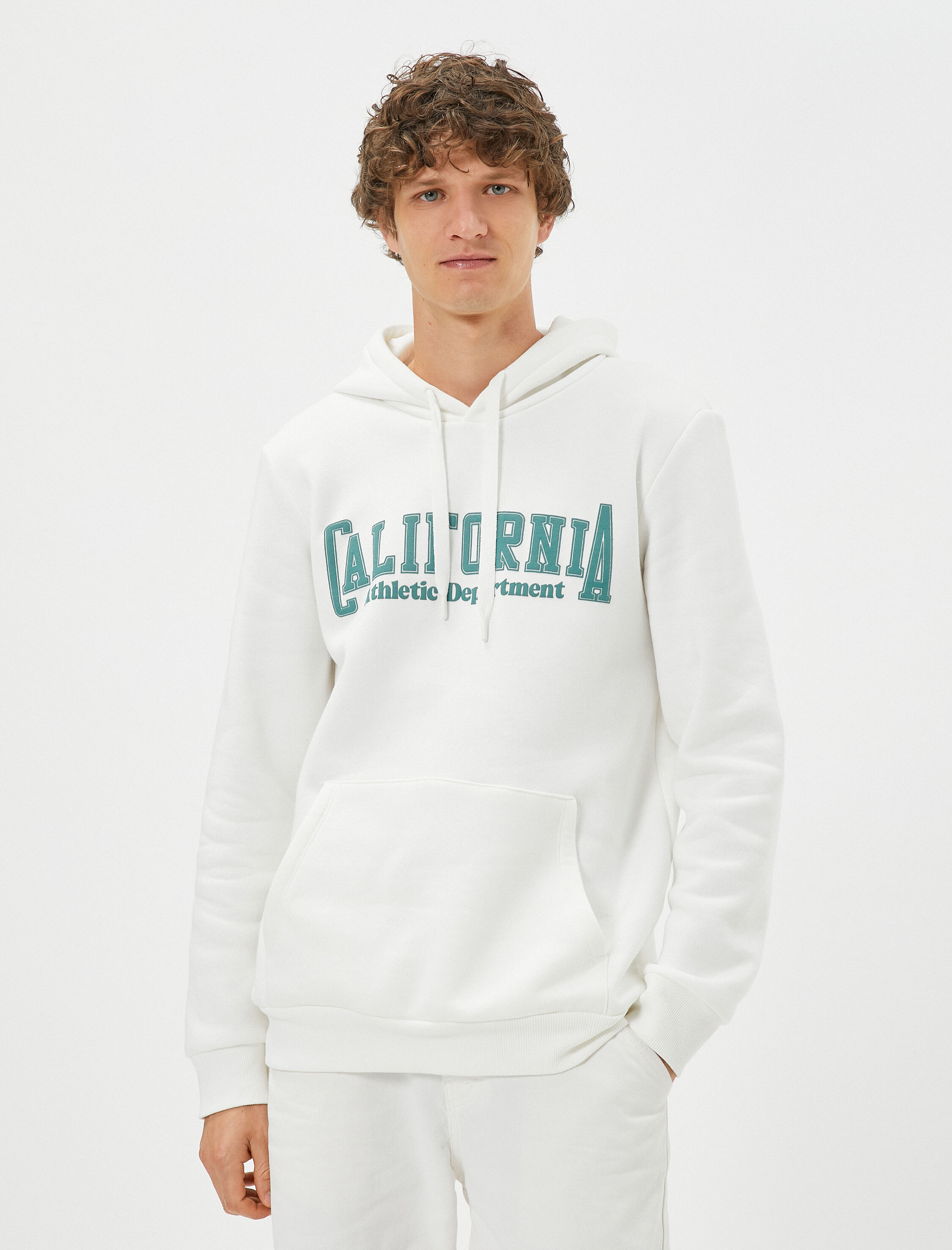   Kolej Sweat Kapşonlu Kanguru Cep Detaylı Uzun Kollu Şardonlu