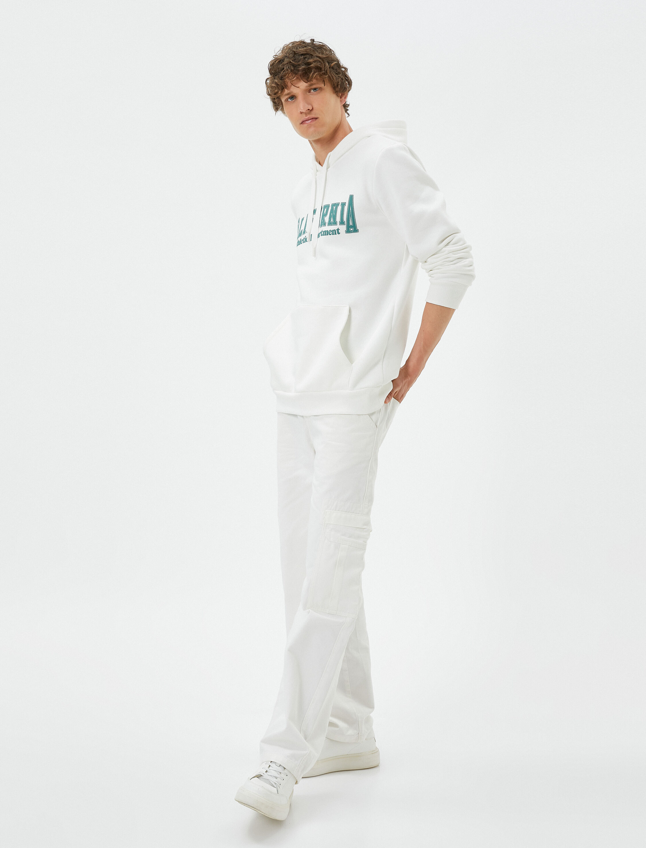   Kolej Sweat Kapşonlu Kanguru Cep Detaylı Uzun Kollu Şardonlu