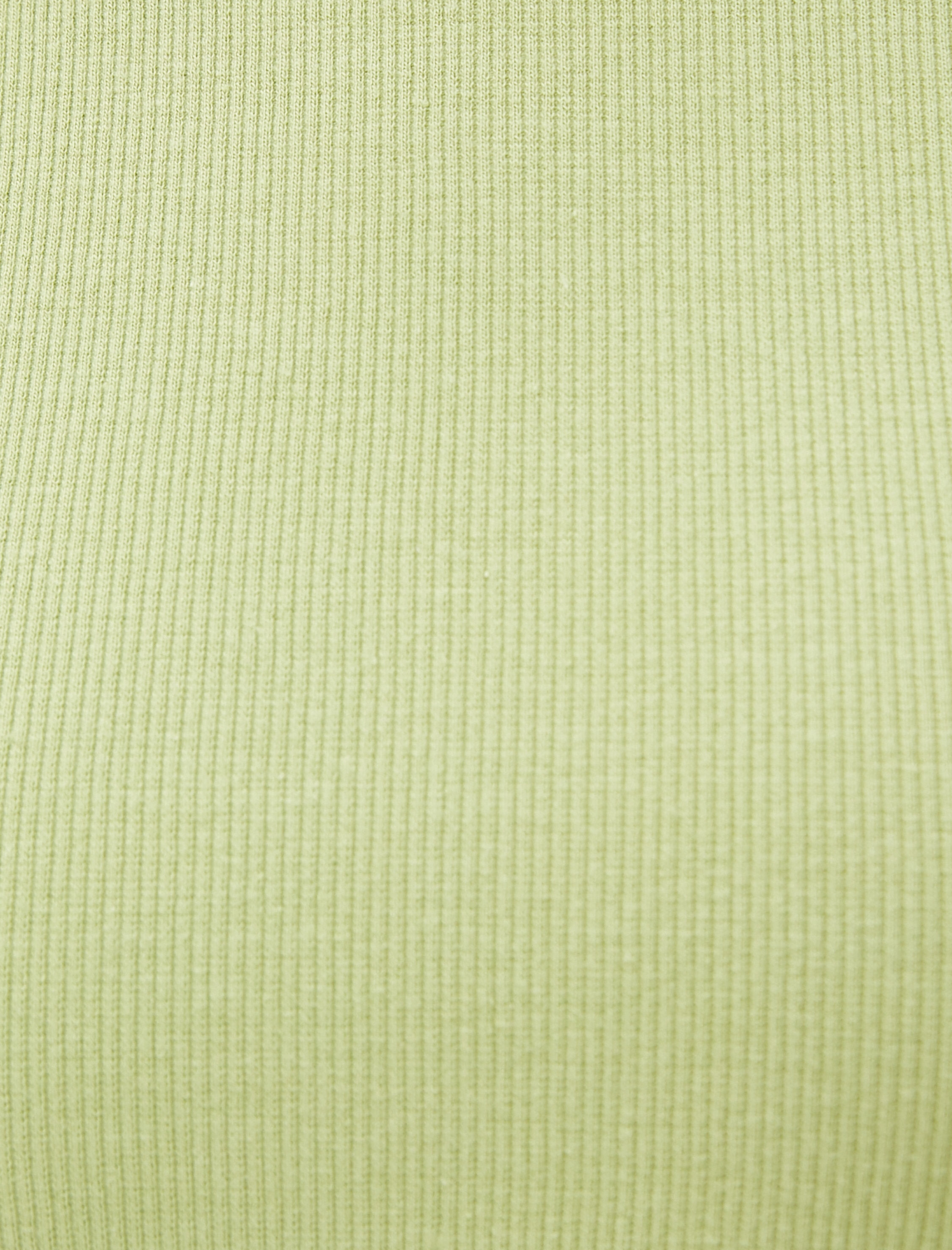   Basic Tişört Kısa Kollu Bisiklet Yaka Fitilli Pamuklu