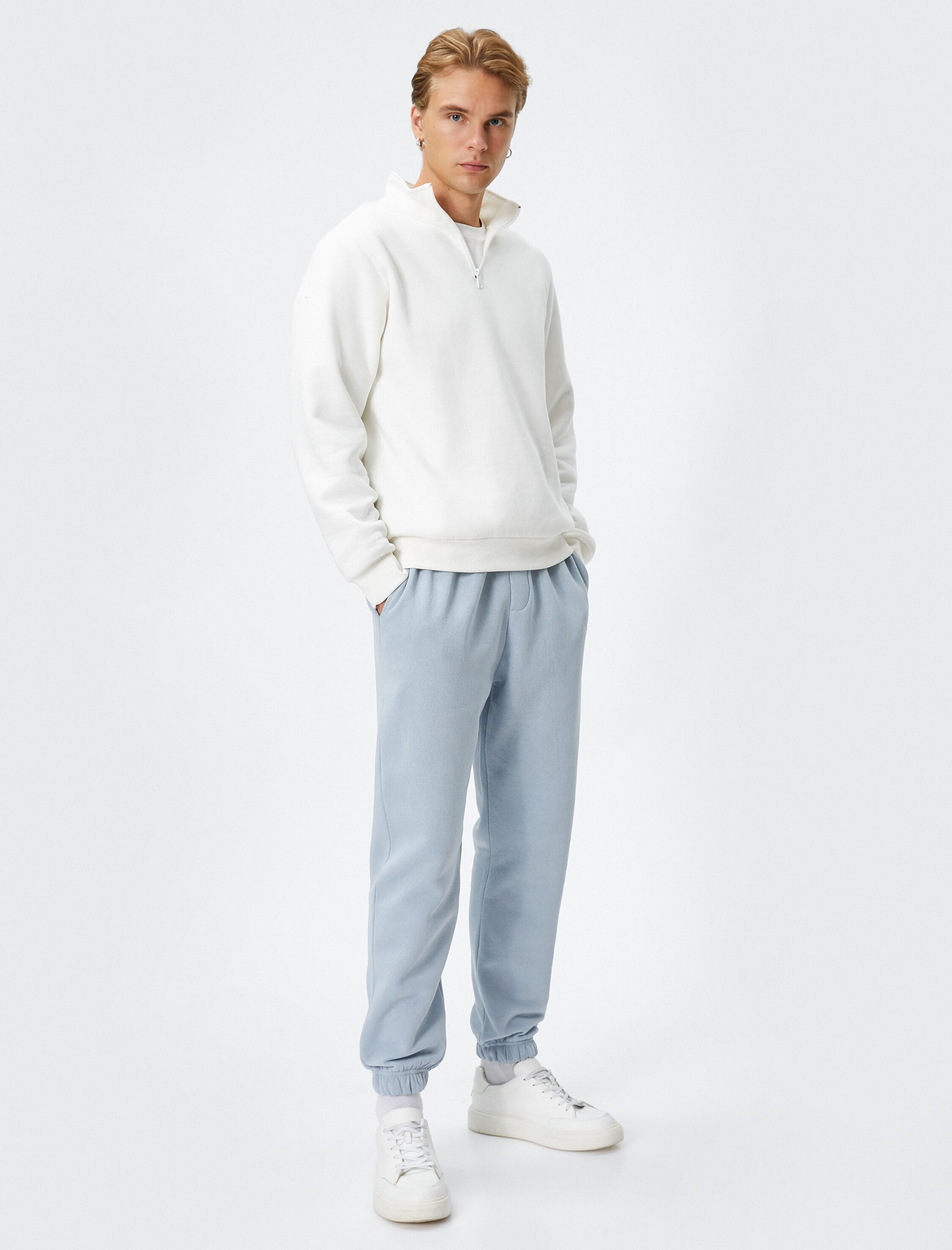   Jogger Eşofman Altı Beli Bağcıklı Cep Detaylı İşlemeli