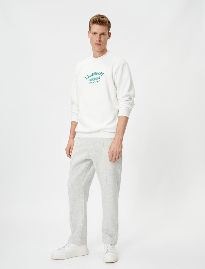  Beli Bağcıklı Eşofman Altı Nervür Dikişli Cep Detaylı Şardonlu