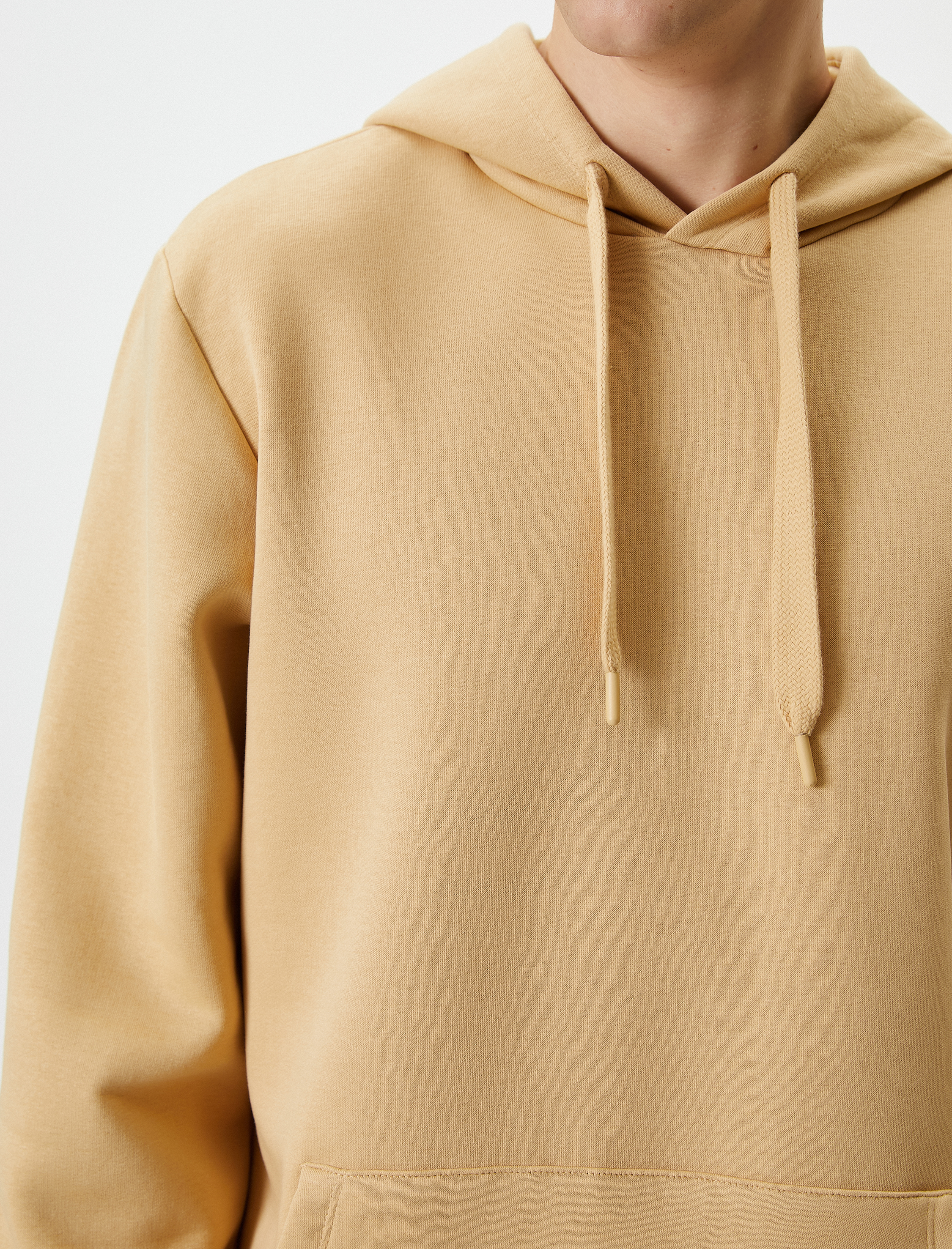 Kapşonlu Sweatshirt Kanguru Cep Detaylı Uzun Kollu Şardonlu