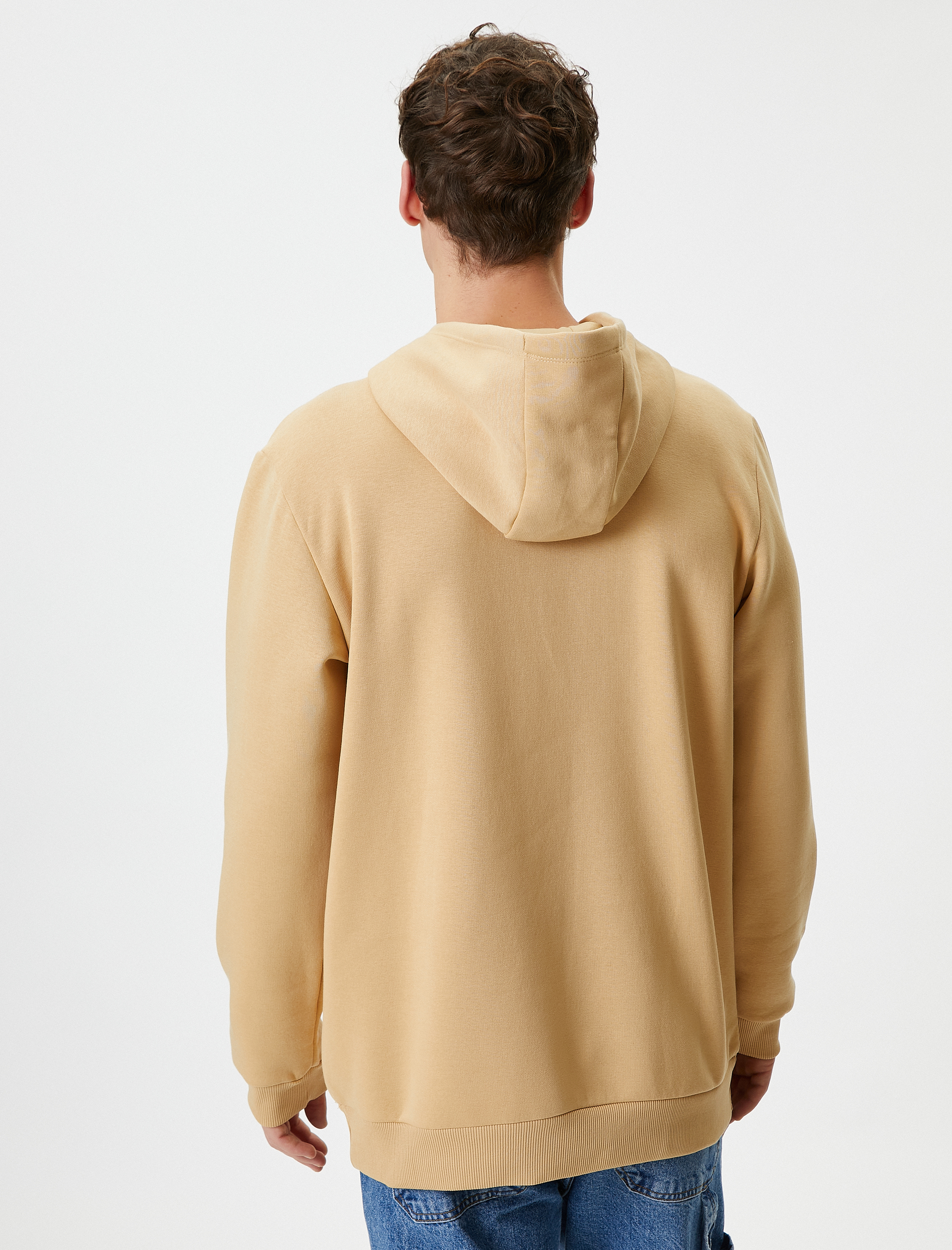 Kapşonlu Sweatshirt Kanguru Cep Detaylı Uzun Kollu Şardonlu