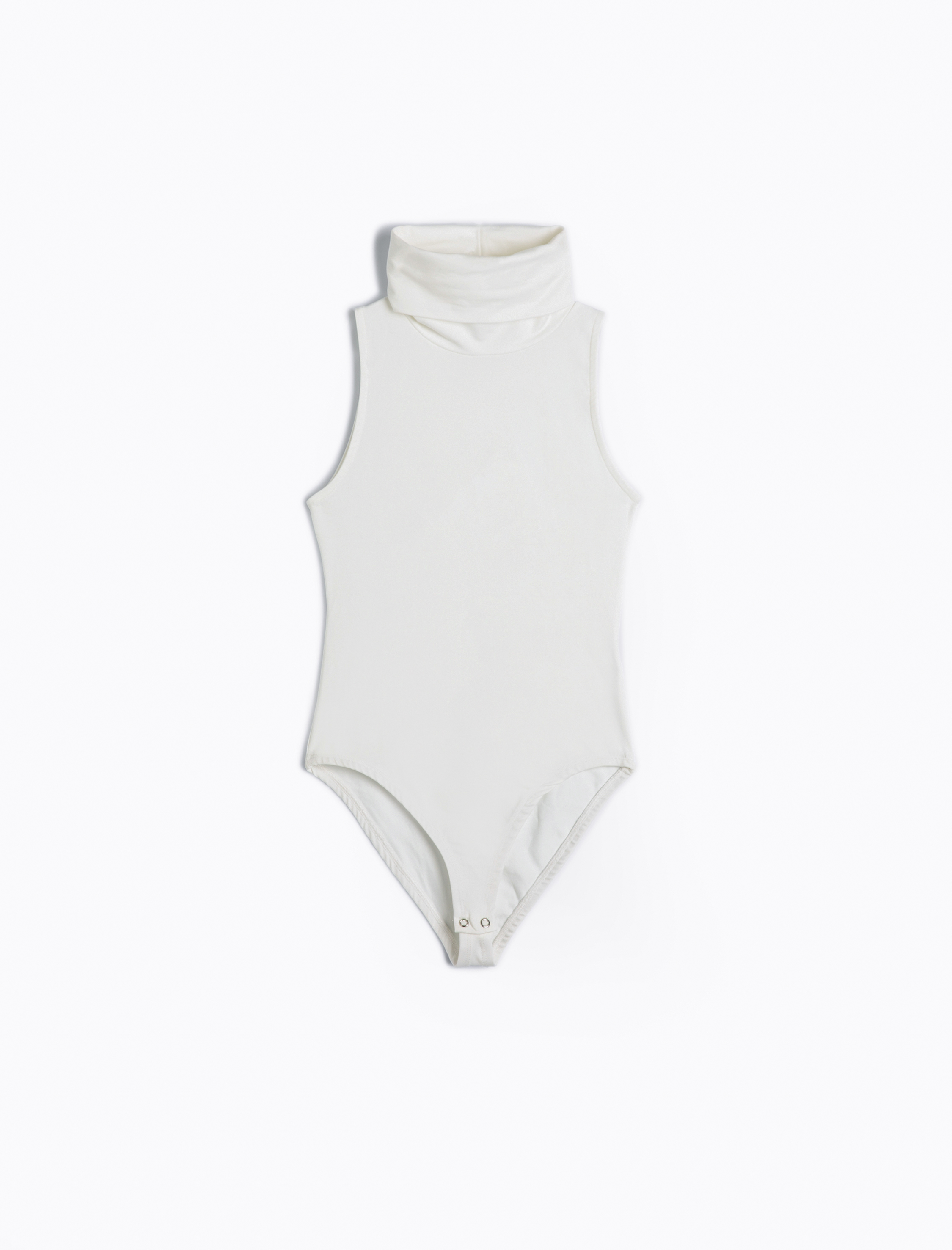   Boğazlı Kolsuz Bodysuit Slim Fit Çıtçıt Kapamalı