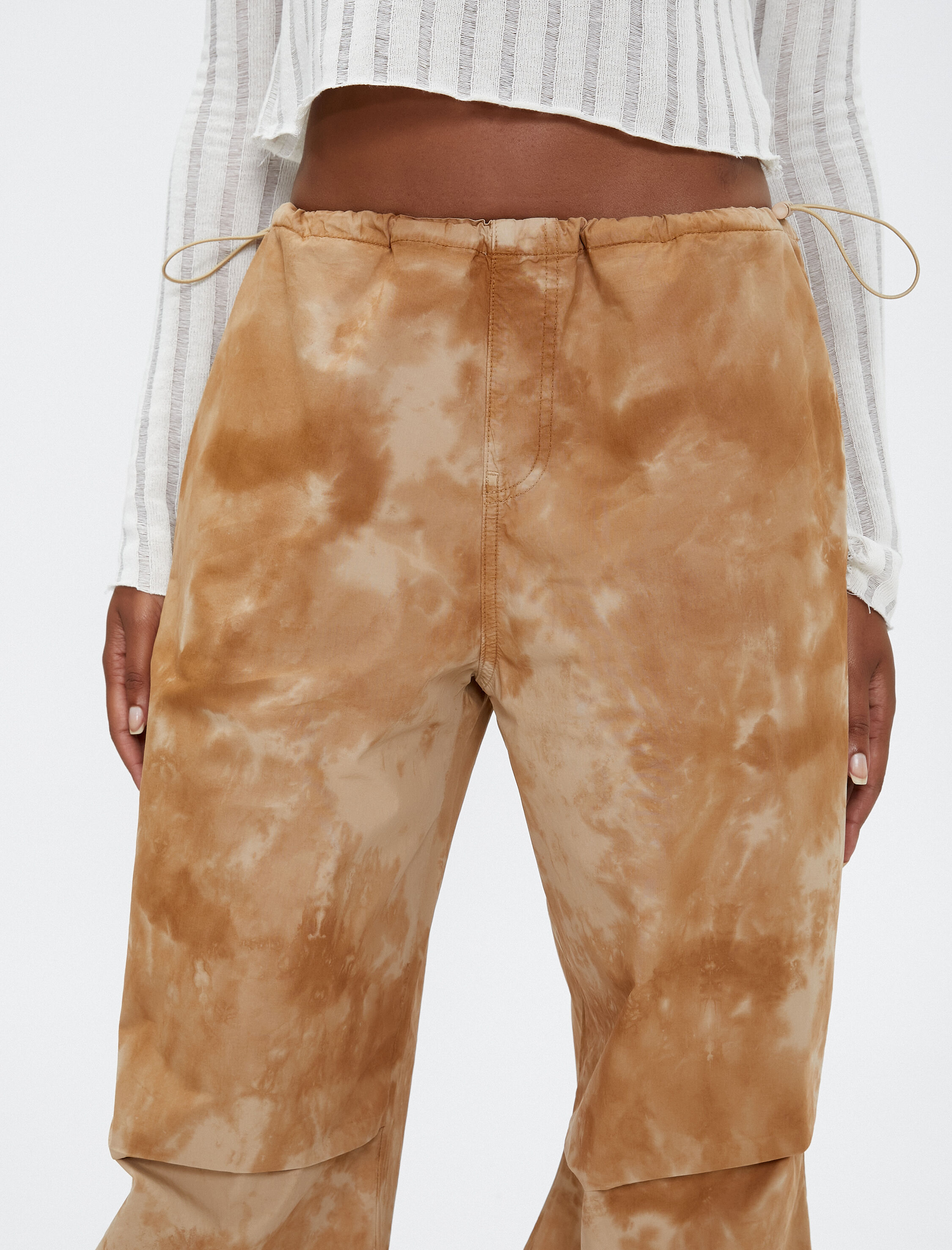   Paraşüt Pantolon Oversize Batik Desenli Pamuklu Cepli