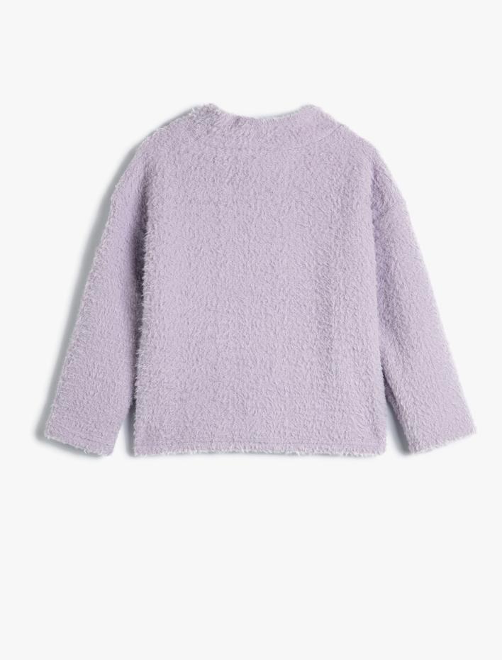 Kız Çocuk Peluş Sweat Balıkçı Yaka