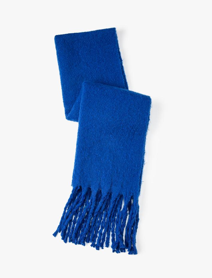 Kadın Atkı Püsküllü Yumuşak Dokulu