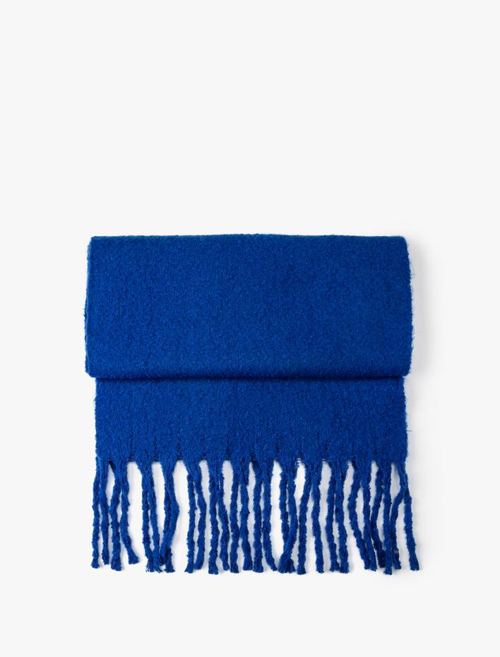 Kadın Atkı Püsküllü Yumuşak Dokulu