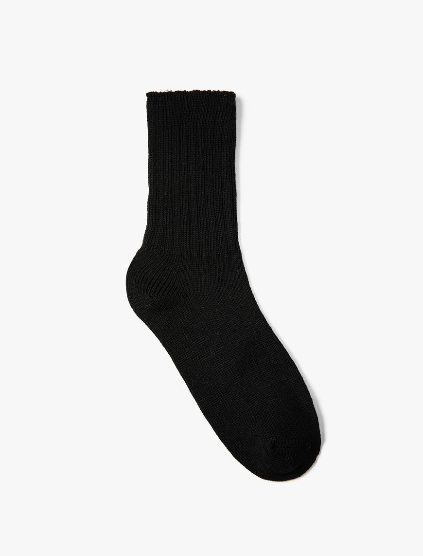 Kadın Basic Soket Çorap Dokulu