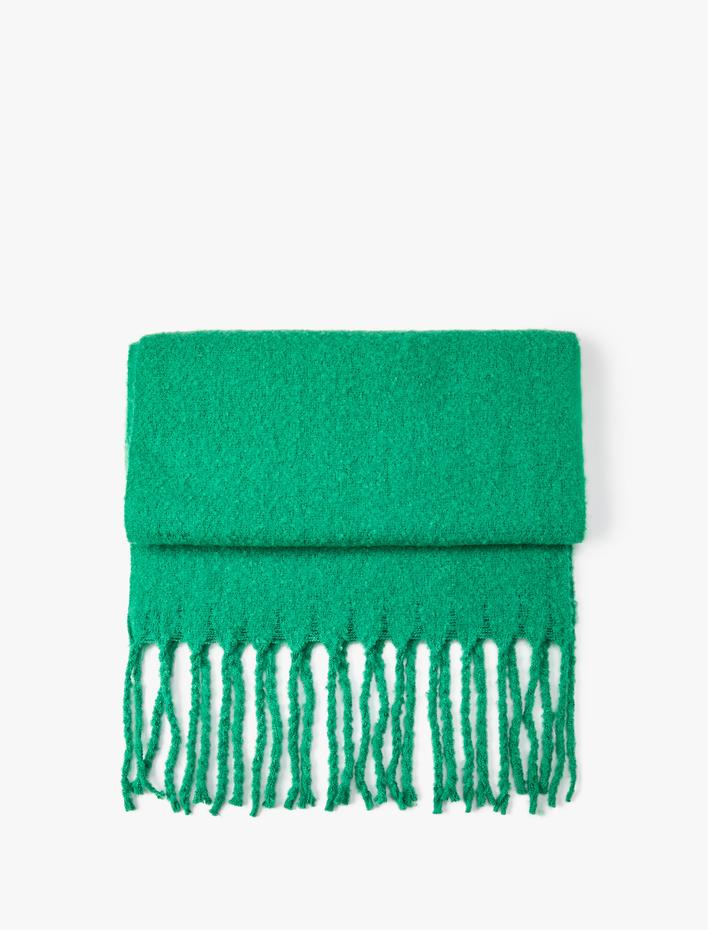 Kadın Atkı Püsküllü Yumuşak Dokulu