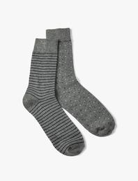Çizgili 2'li Soket Çorap Seti