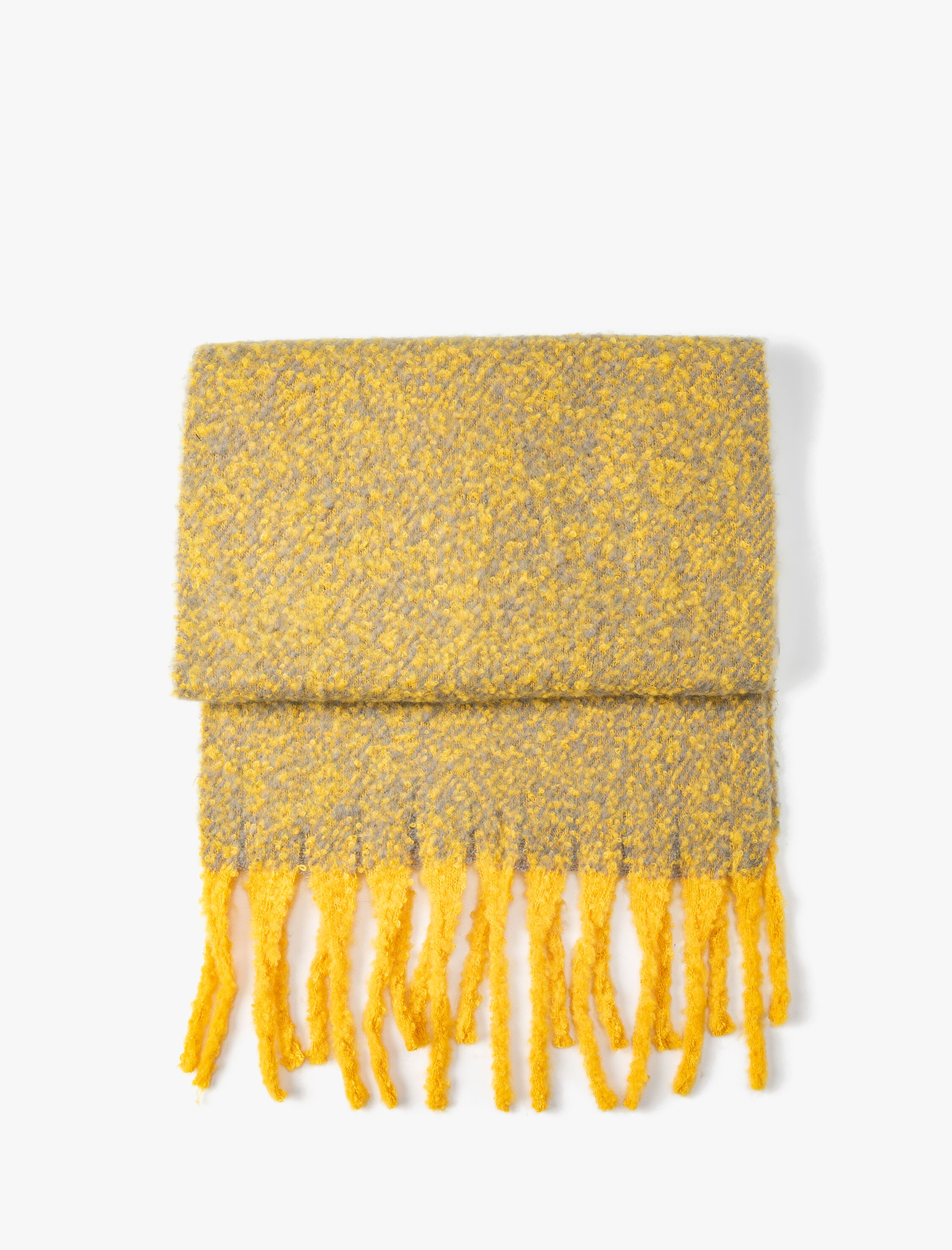  Kadın Çok Renkli Uzun Atkı Püsküllü Yumuşak Dokulu