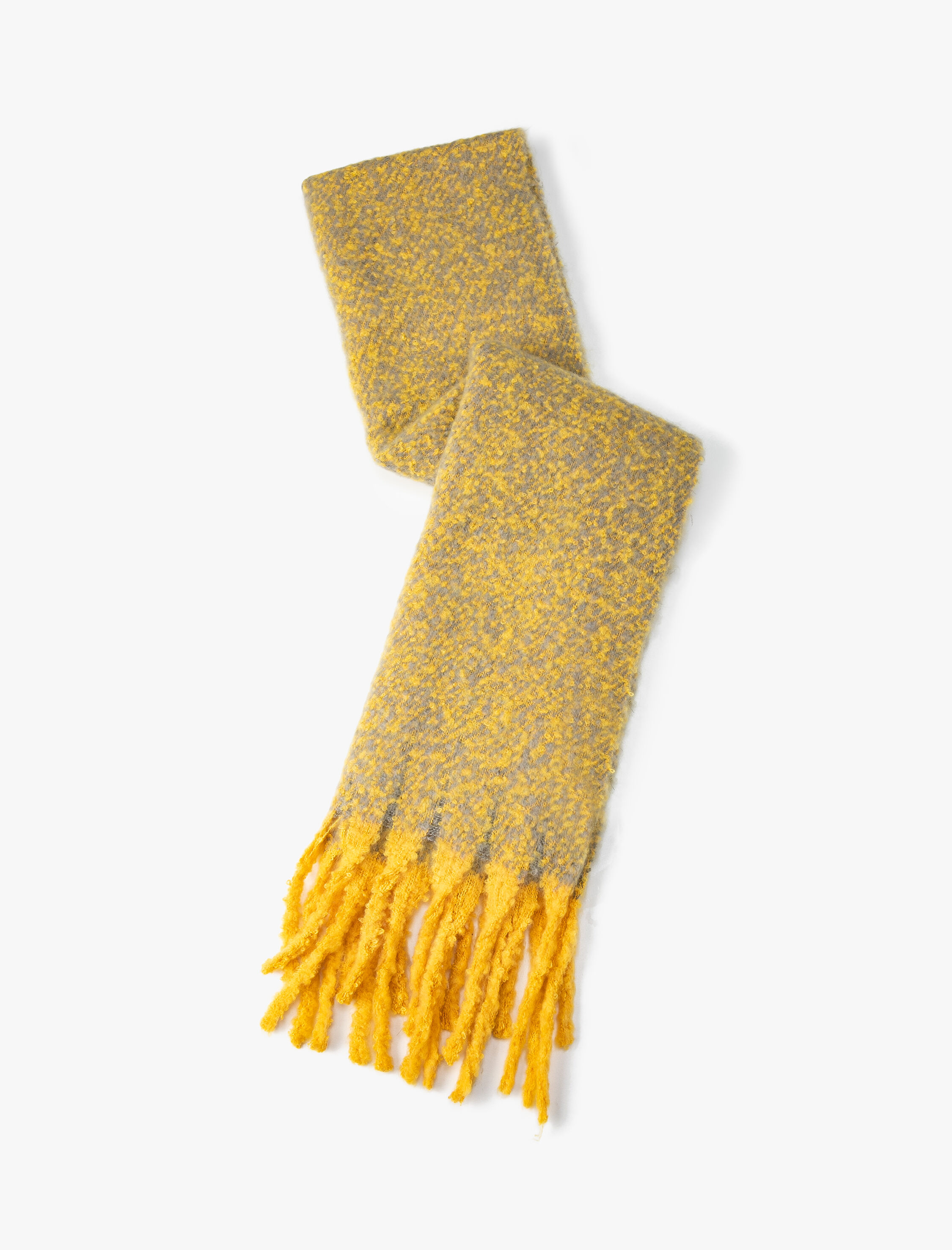  Kadın Çok Renkli Uzun Atkı Püsküllü Yumuşak Dokulu