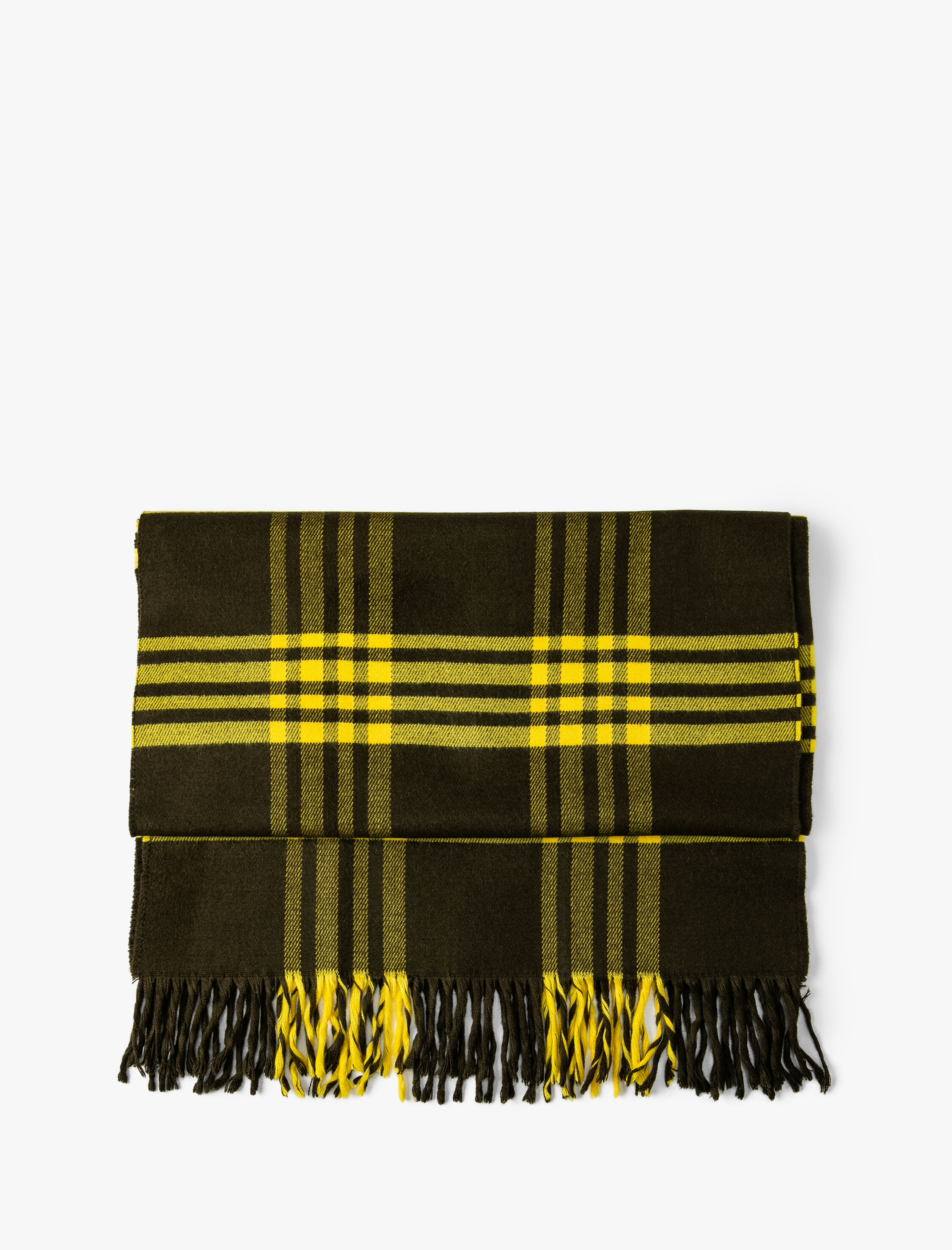  Kadın Atkı Ekose Yumuşak Dokulu Püsküllü