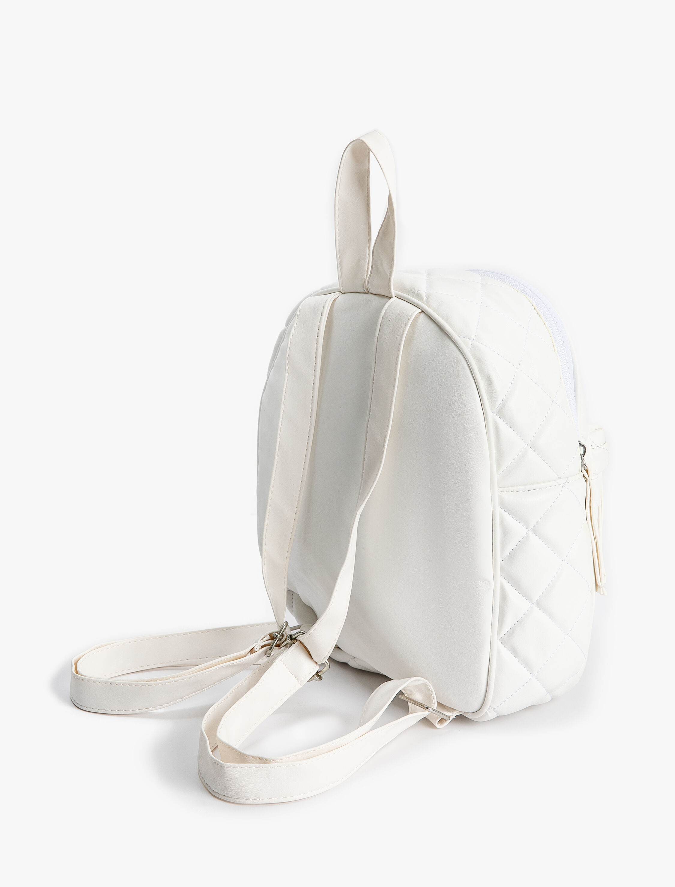  Kadın Kapitone Sırt Çantası Fermuarlı Ön Cepli