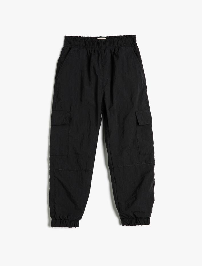 Erkek Çocuk Jogger Paraşüt Pantolon Cep Detaylı Beli Lastikli