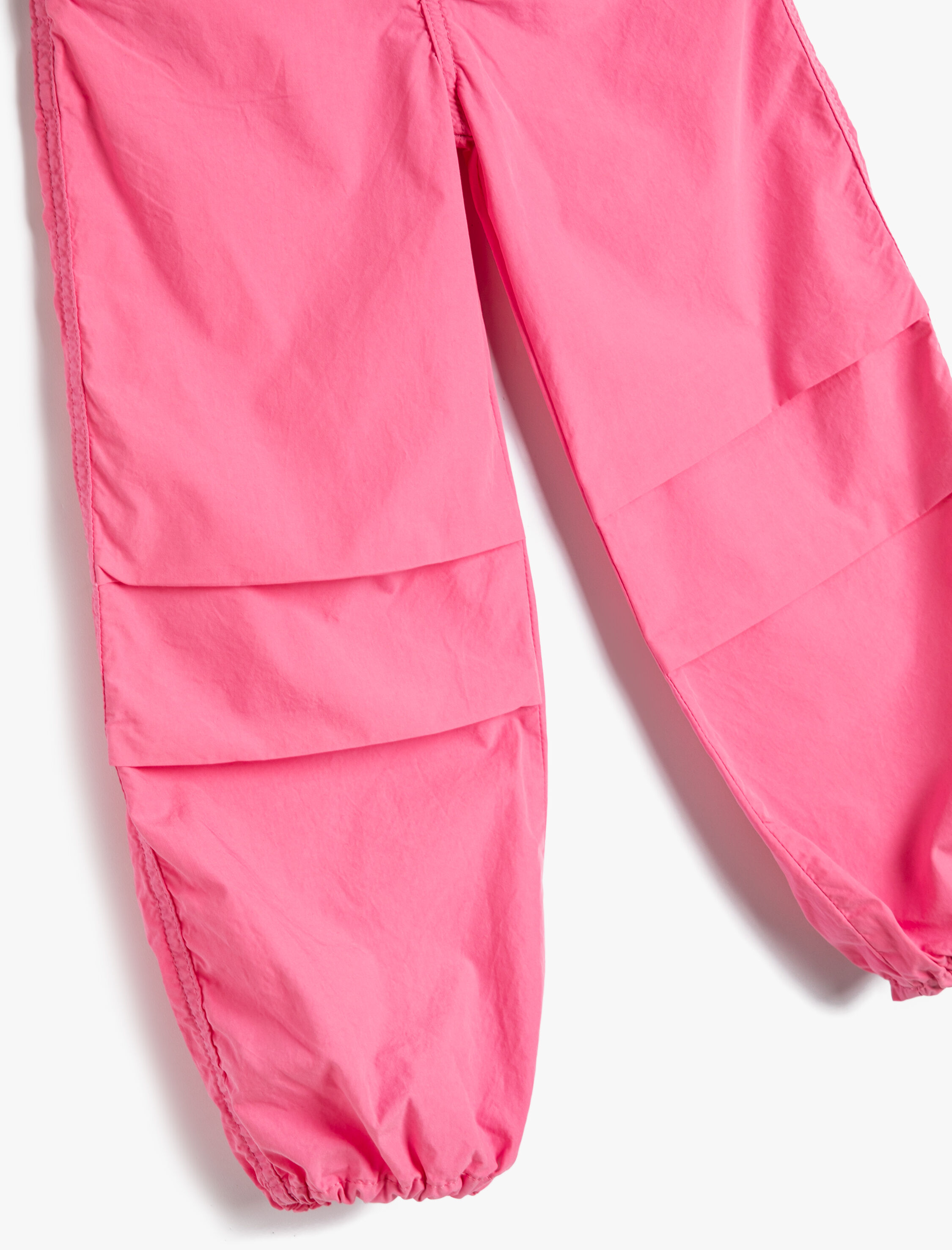  Kız Çocuk Paraşüt Kot Pantolon Pamuklu Beli Lastikli Cepli - Parachute Jean