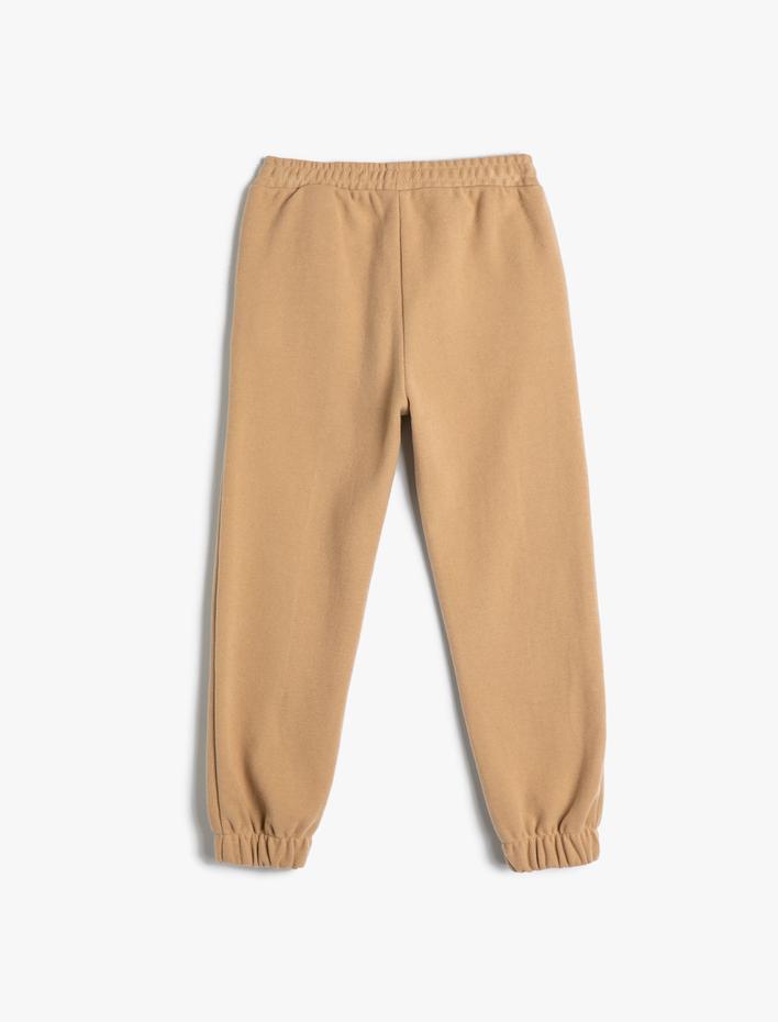 Kız Çocuk Jogger Eşofman Altı Cepli Beli Lastikli Nervür Detaylı