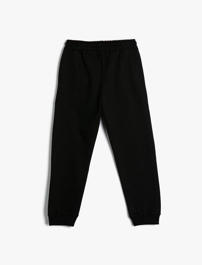 Erkek Çocuk Jogger Eşofman Altı Baskılı Cepli Beli Bağlamalı Şardonlu