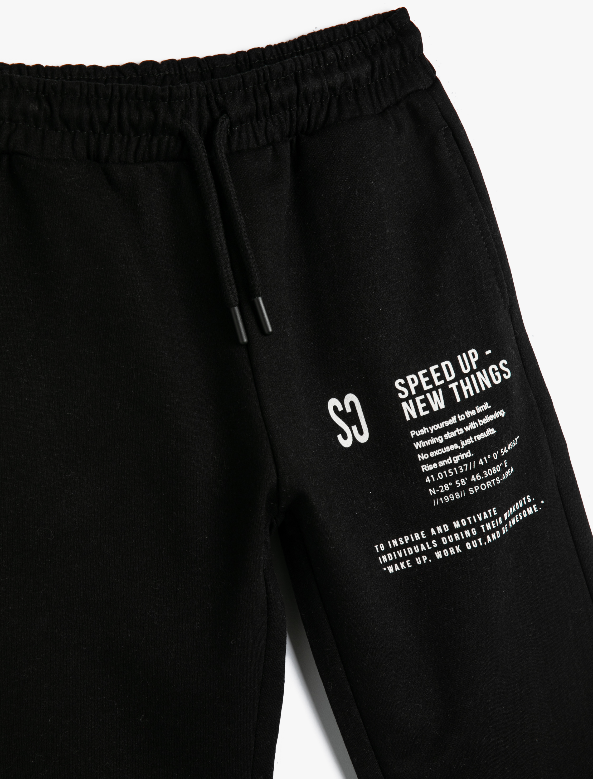  Erkek Çocuk Jogger Eşofman Altı Baskılı Cepli Beli Bağlamalı Şardonlu