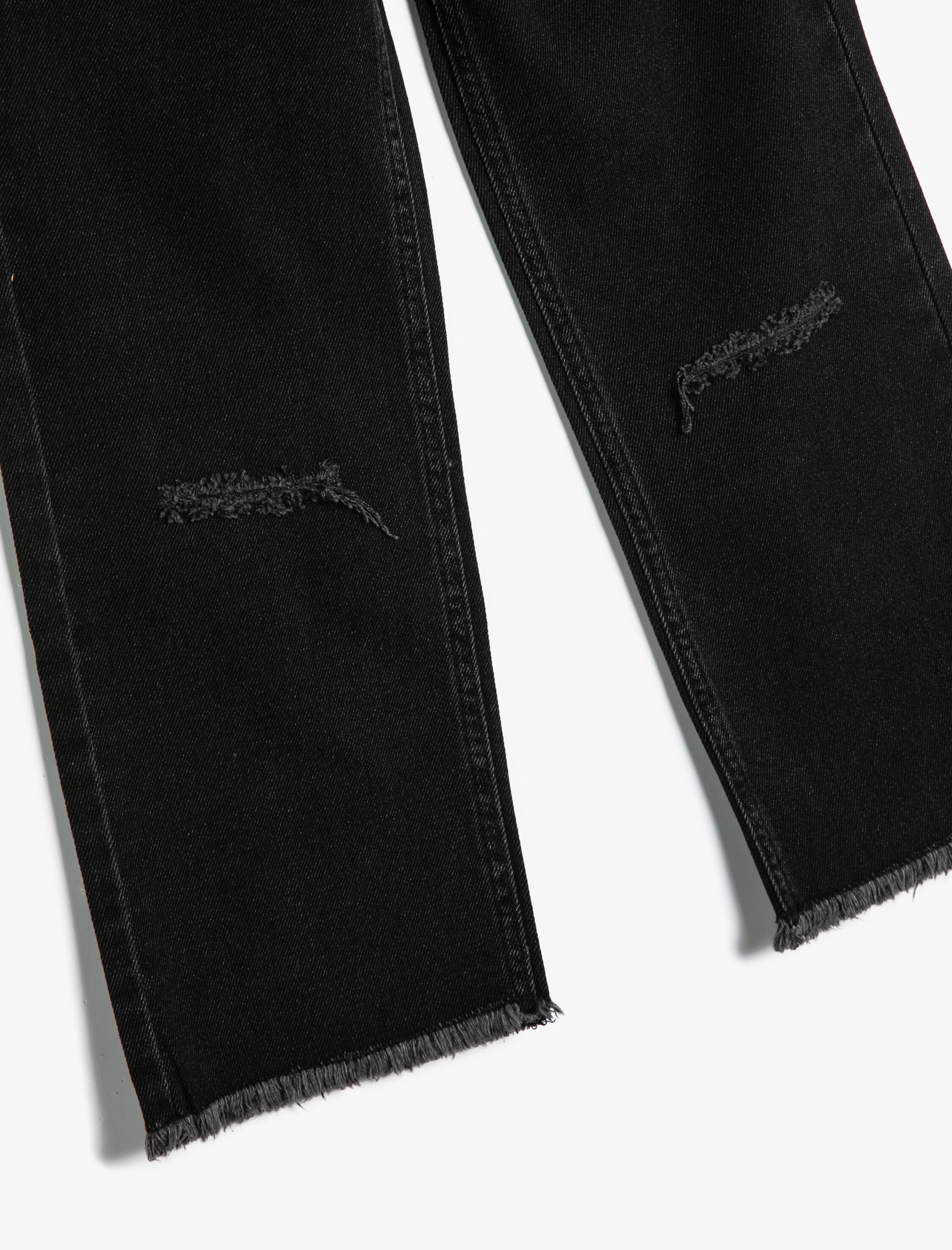  Kız Çocuk Kot Pantolon Düz Paça Cepli Pamuklu - Boyfriend Jean