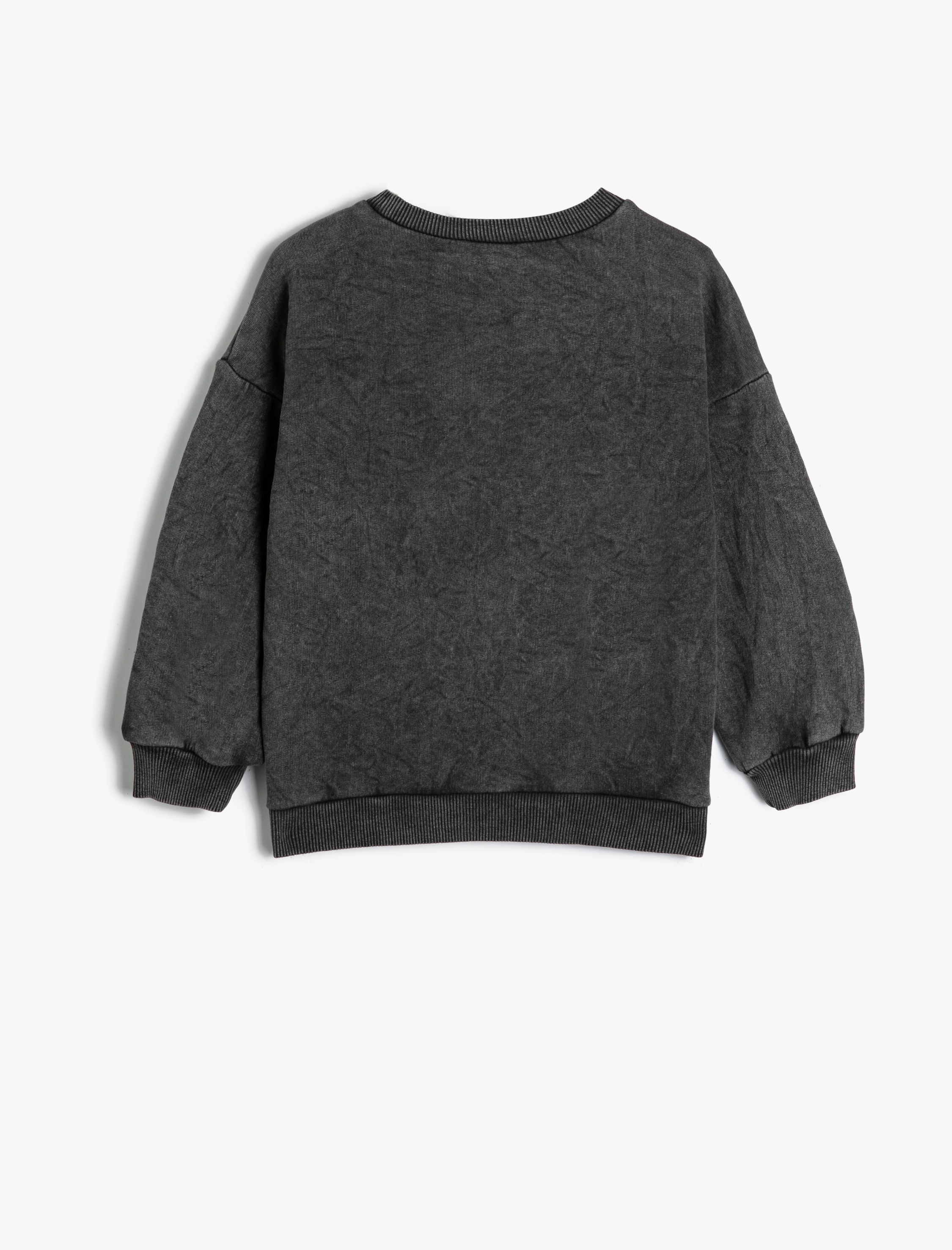 Kız Çocuk Sweat Uzun Kollu Bisiklet Yaka Baskı Detaylı Şardonlu